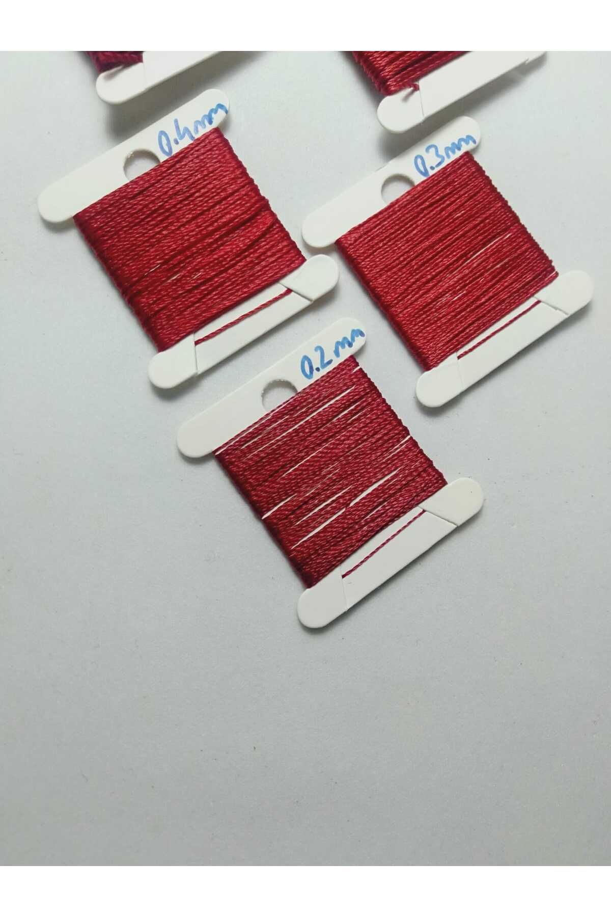 5 Metre 7 Ölçü Tesbih Ipi Seti 0.2 Mm 0.3 Mm 0.4 Mm 0.5 Mm 0.6 Mm 0.8 Mm 1Mm Kırmızı Toplam 35 Metre