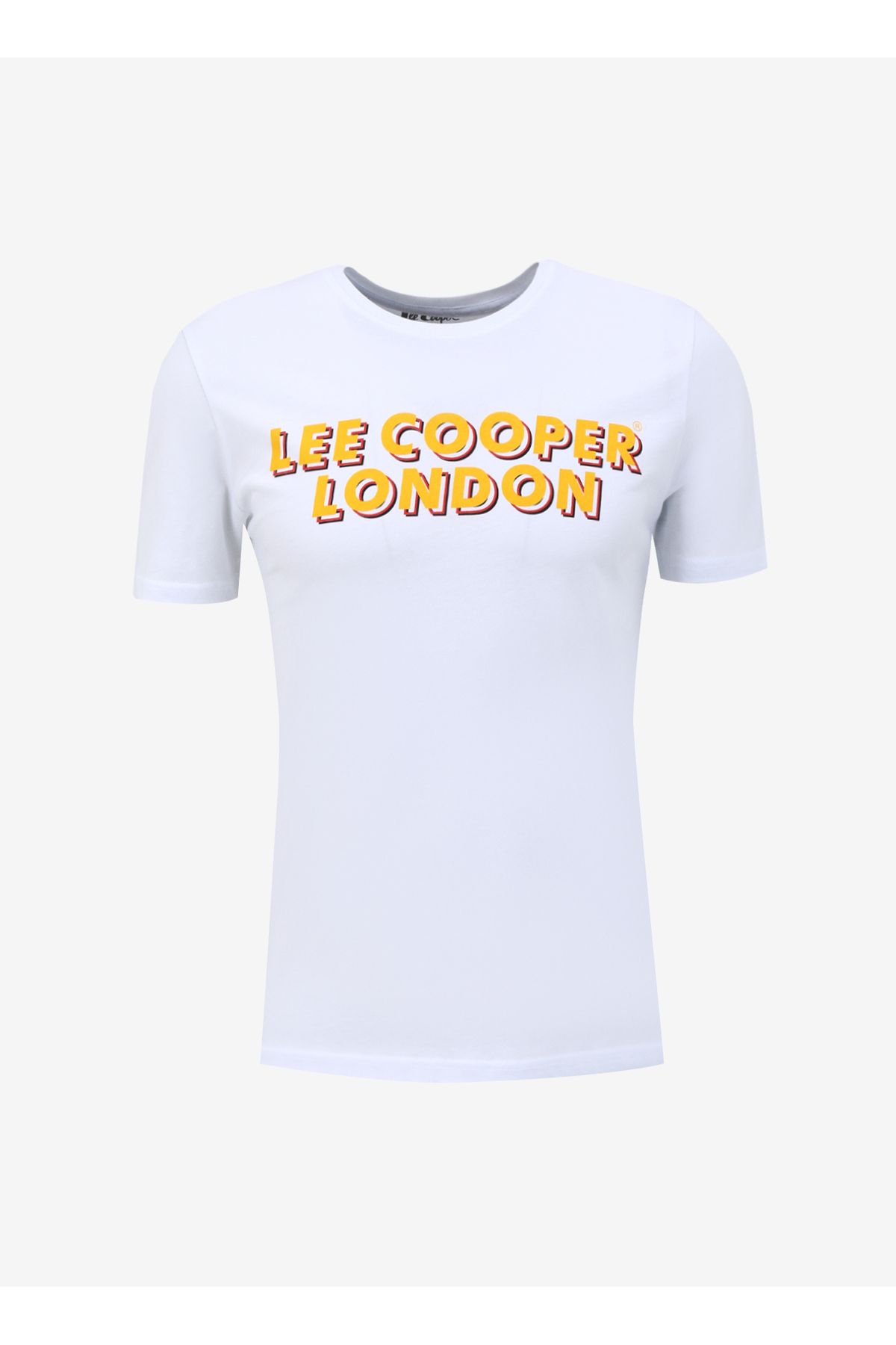 Lee Cooper یقه دوچرخه مردان سفید تی شرت 232 LCM 242028 مایک وایت