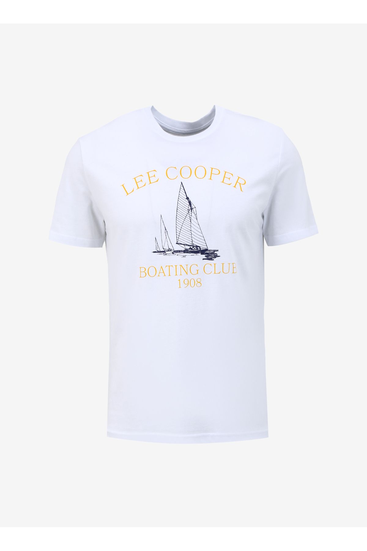 Lee Cooper تی شرت مرد سفید یقه گرد 242 LCM 242014 WILLY WHITE