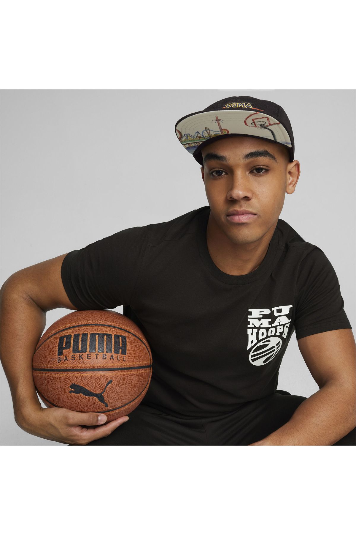 Puma درپوش 5 پانل بسکتبال unisex کلاه سیاه