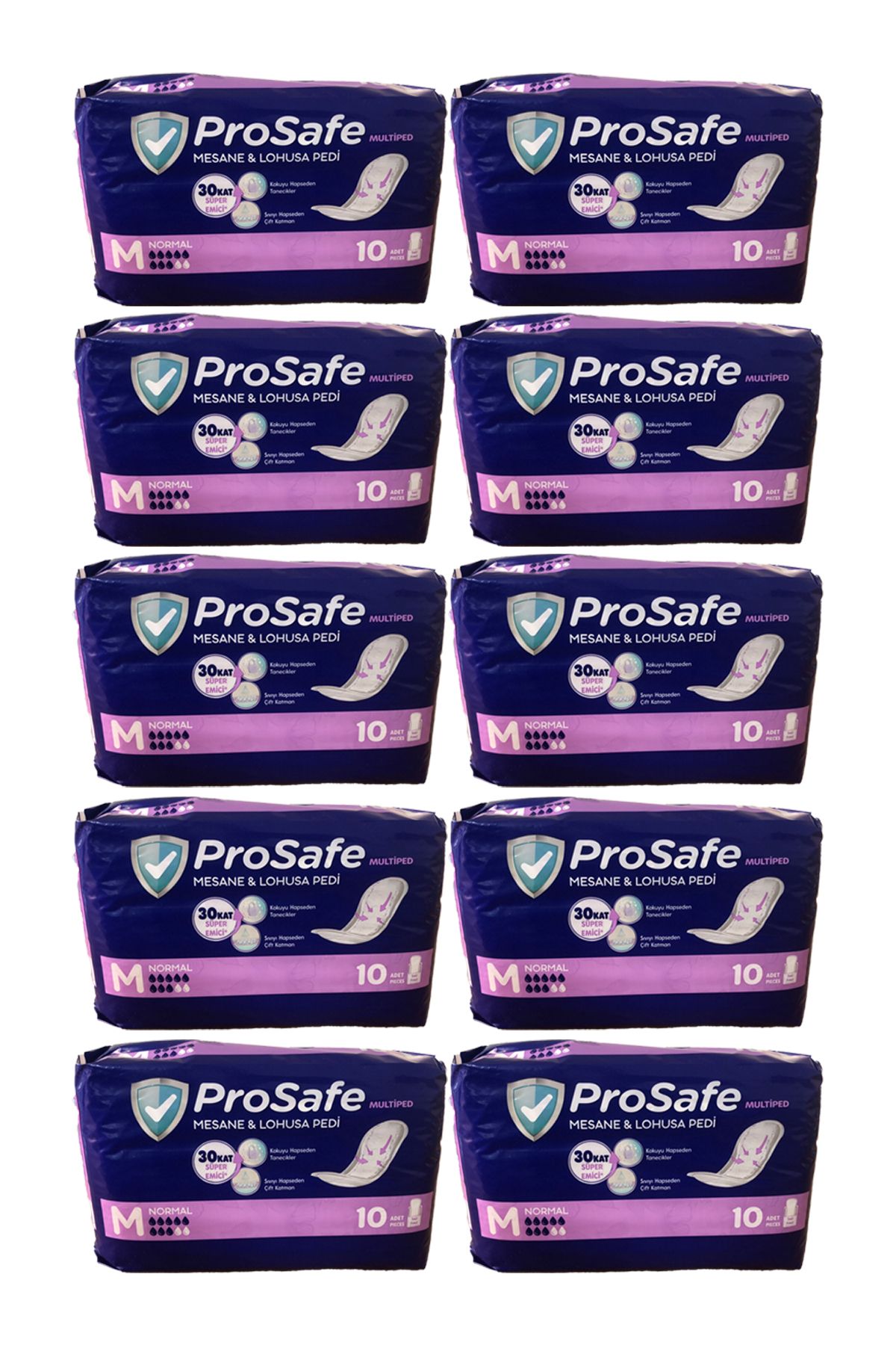 PROSAFE Multiped Lohusa & Mesane Pedi Normal 10 lu x 10 Paket