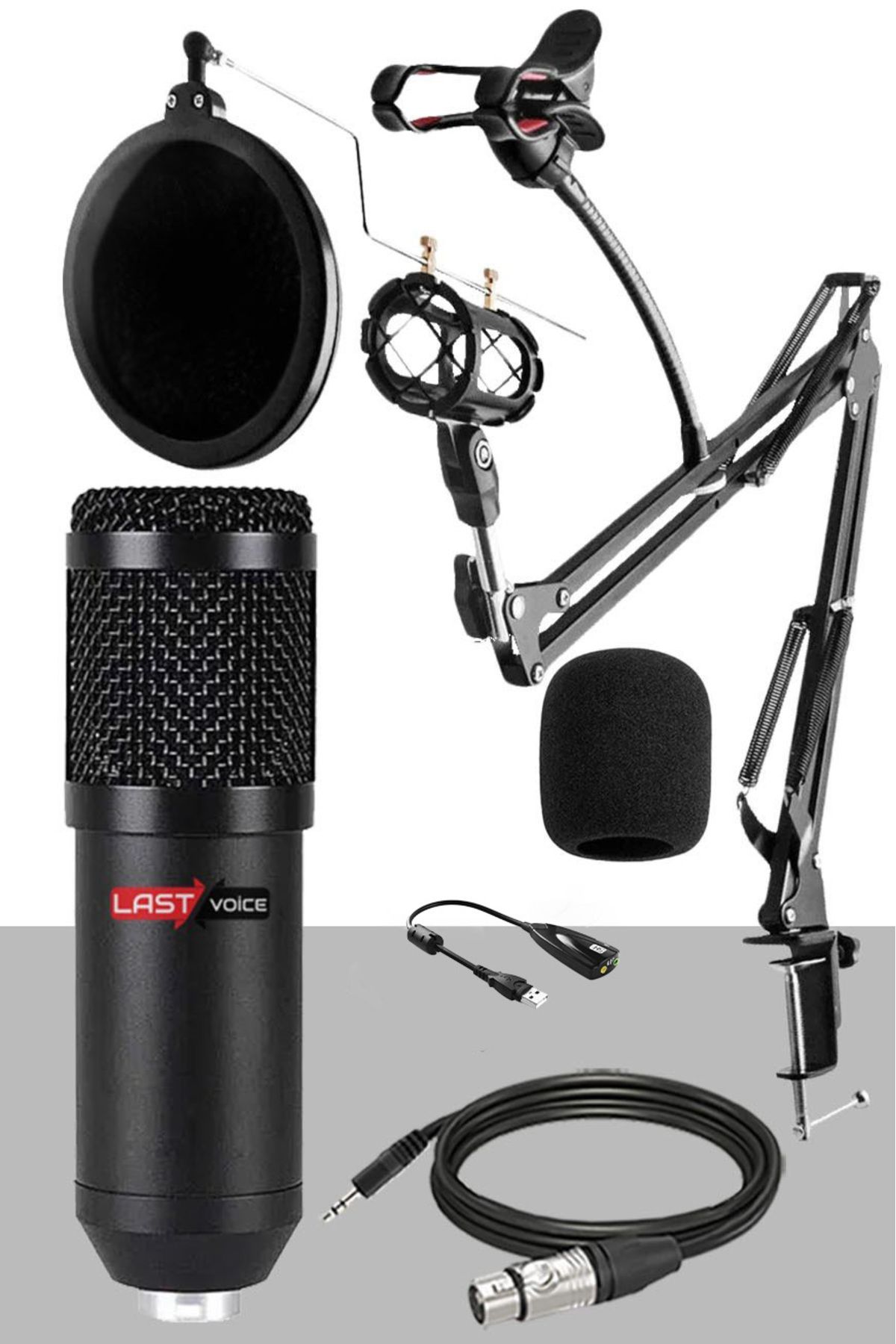 Bm800 Mikrofon Set-01 Stand Shock Mount Filtre Ses Kartı