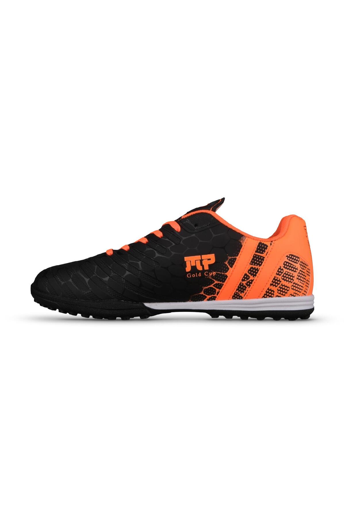 کفش M.P. فوتبال مردانه بند دار MP TurfMaster Pro BLACK-NARANGE AstroTurf اورجینال - تصویر 2