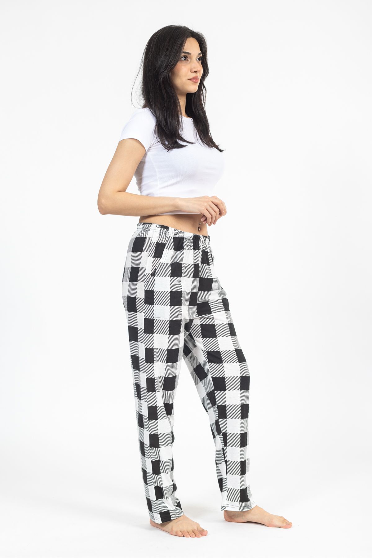 TAMPAP-Men's Women's Plaid Sweatpants Checked Bottom 7