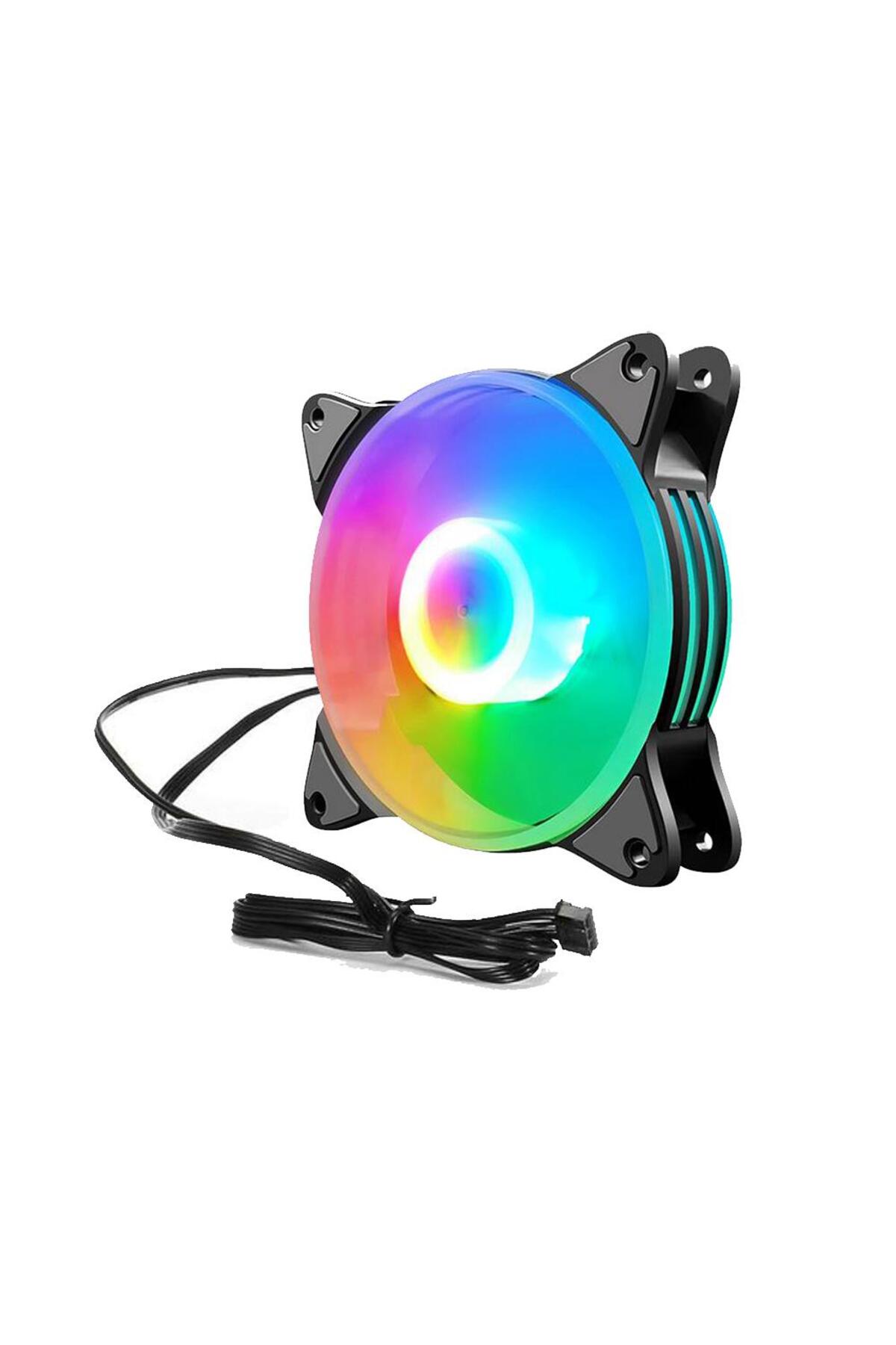 Cool Moon Coolmoon - 12Cm Rgb Kasa Fanı Işıklı Renkli Fan 12V 6Pin Bağlantı - ( Kontrolcü Olmadan Çalışmaz )