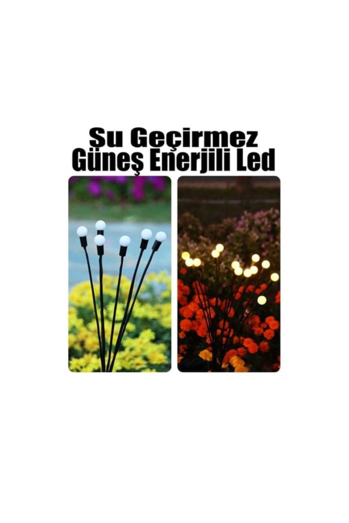 8 Ledli Güneş Enerjili Ateş Böceği Çiçek Lamba Dış Mekan Peyzaj Bahçe Güneş Enerjili 3