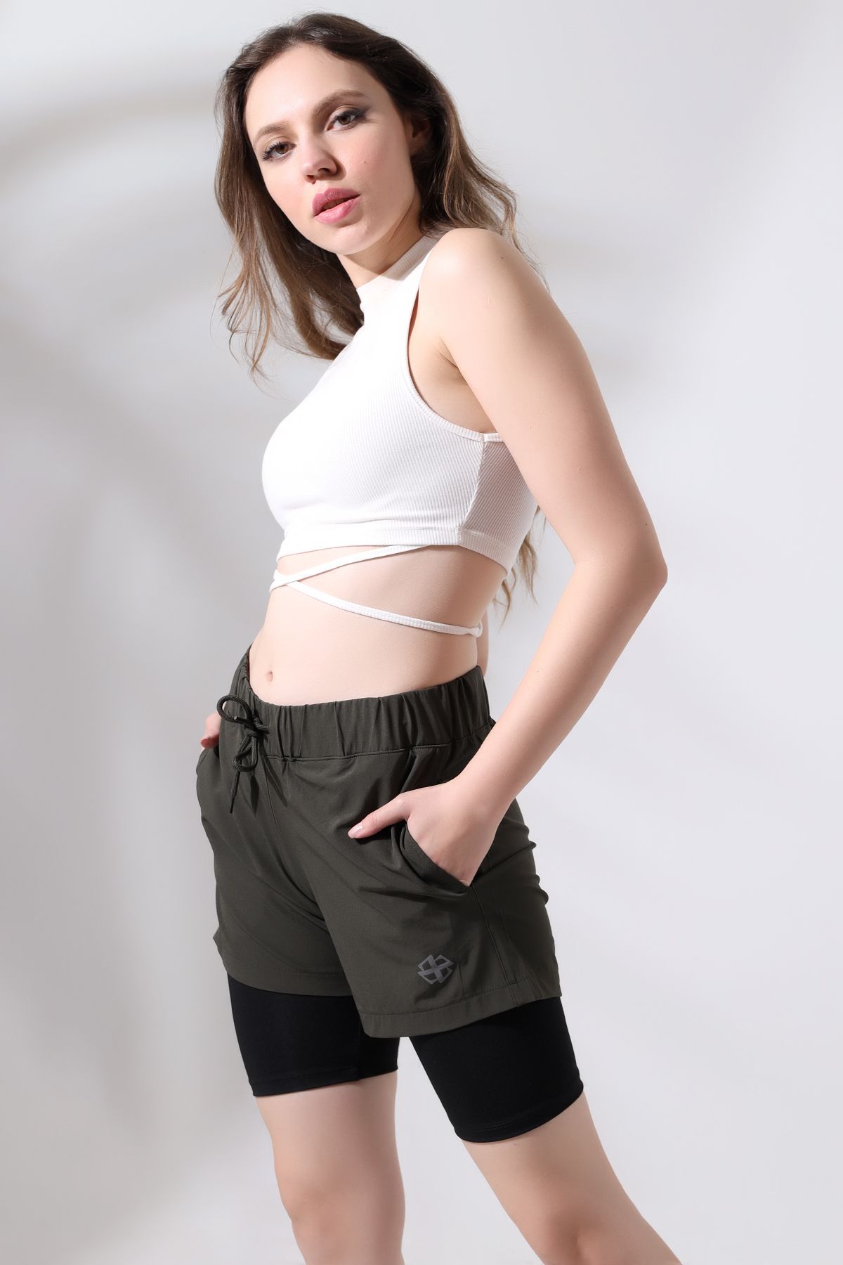 Zula Moda-Pantaloni scurți de baie/Model unisex Pantaloni scurți de baie lungi pentru piscină cu colanți în interior 5