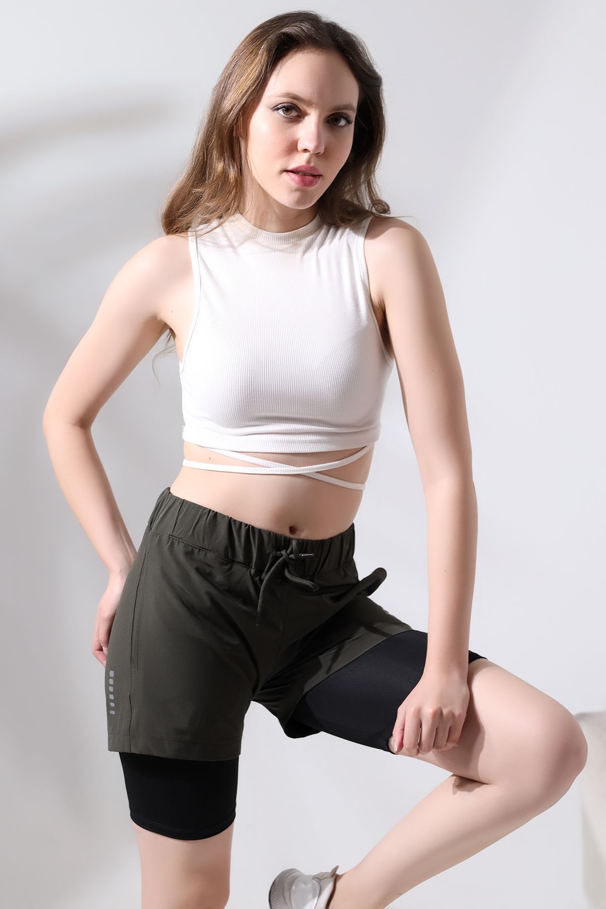 Zula Moda-Pantaloni scurți de baie/Model unisex Pantaloni scurți de baie lungi pentru piscină cu colanți în interior 7