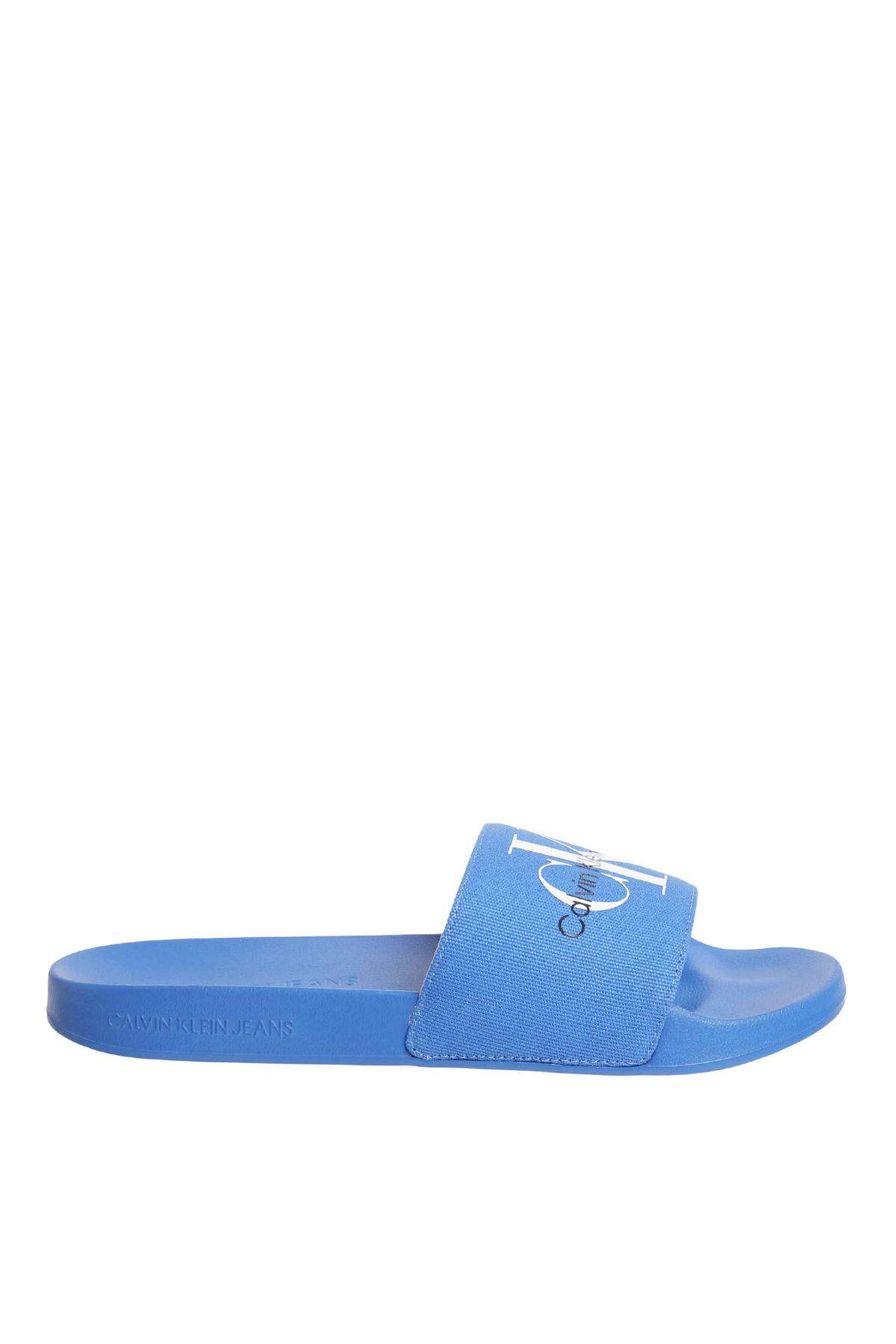 دمپایی سفید مردانه آبی شرکت Slipper Beach Monogram. Calvin Klein