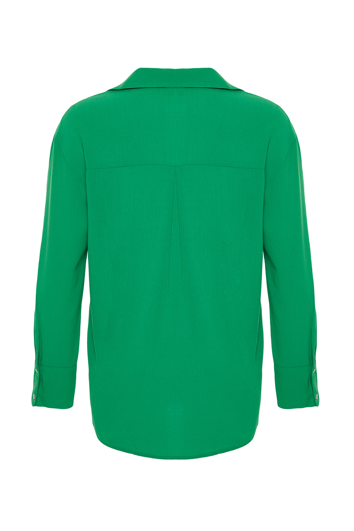 Trendyolmilla  Yeşil Basic Oversize Geniş Kalıp Dokuma Gömlek TWOAW24GO00207 - Görsel 8