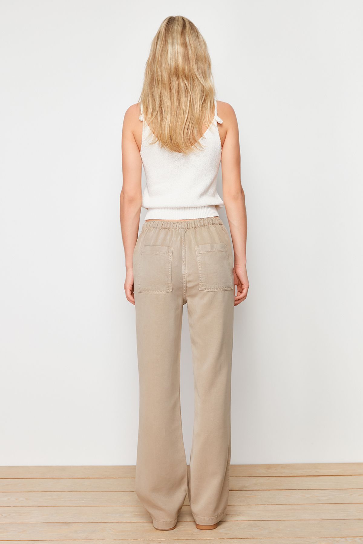 Trendyol Collection-Mink More Sustainable – Jeans mit hoher Taille und weitem Bein, 100 % Tencel ™   TWOSS24JE00204 6