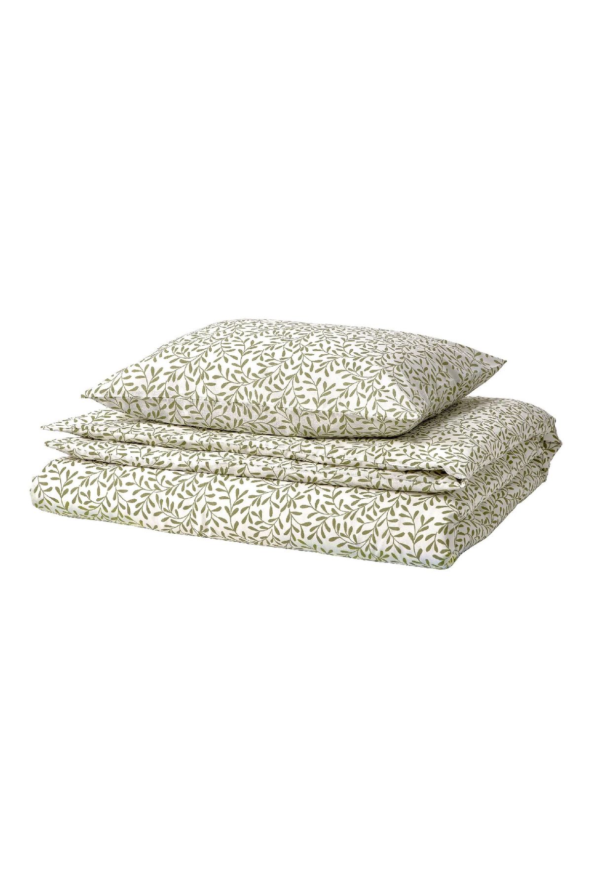 IKEA Set Lenjerie De Pat Sorgmantel Single, Alb-verde, 150x200/50x60 Cm - One Size