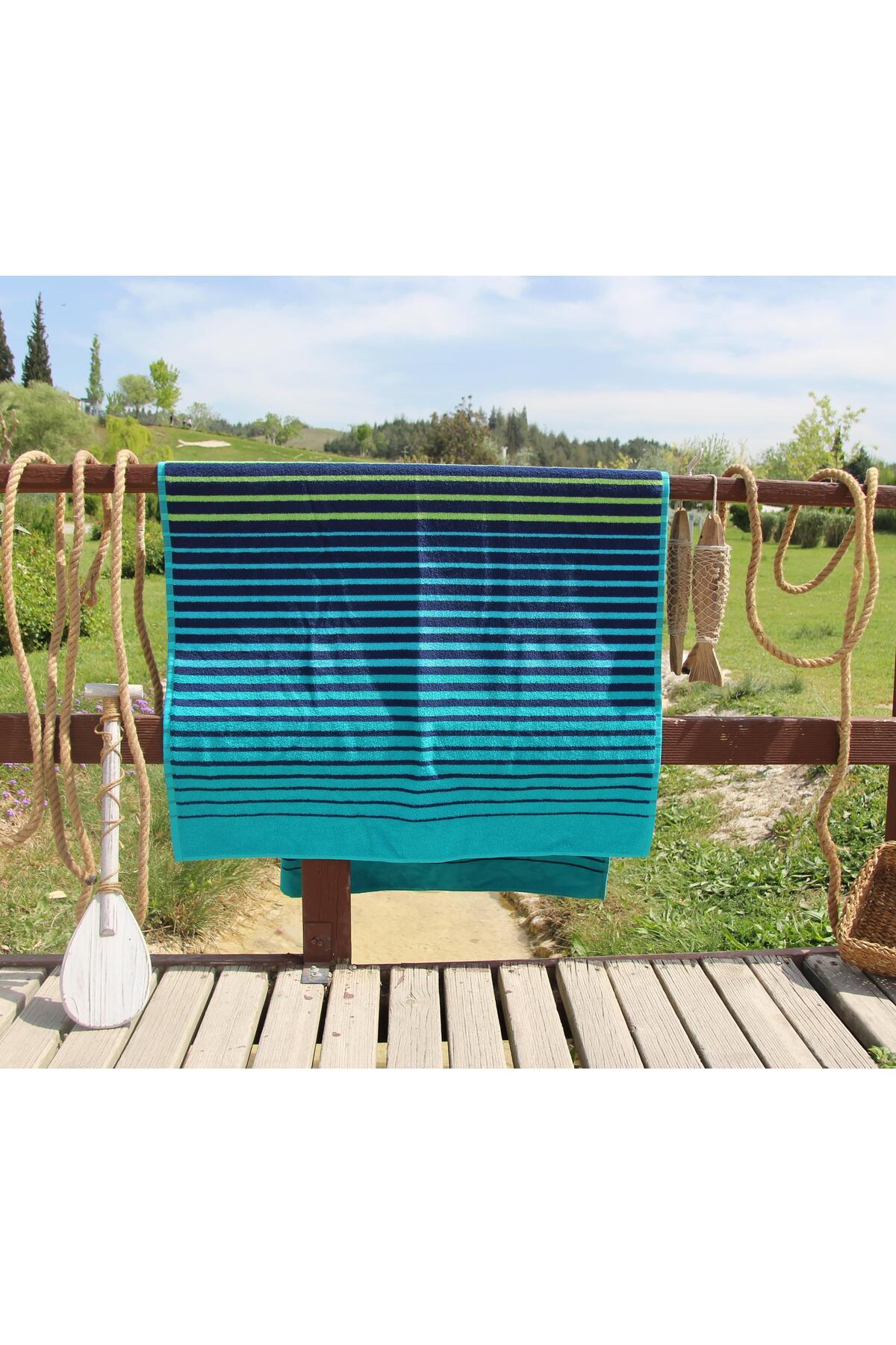 100% Cotton Outlet 90x180 cm Patterned Beach Towel Set