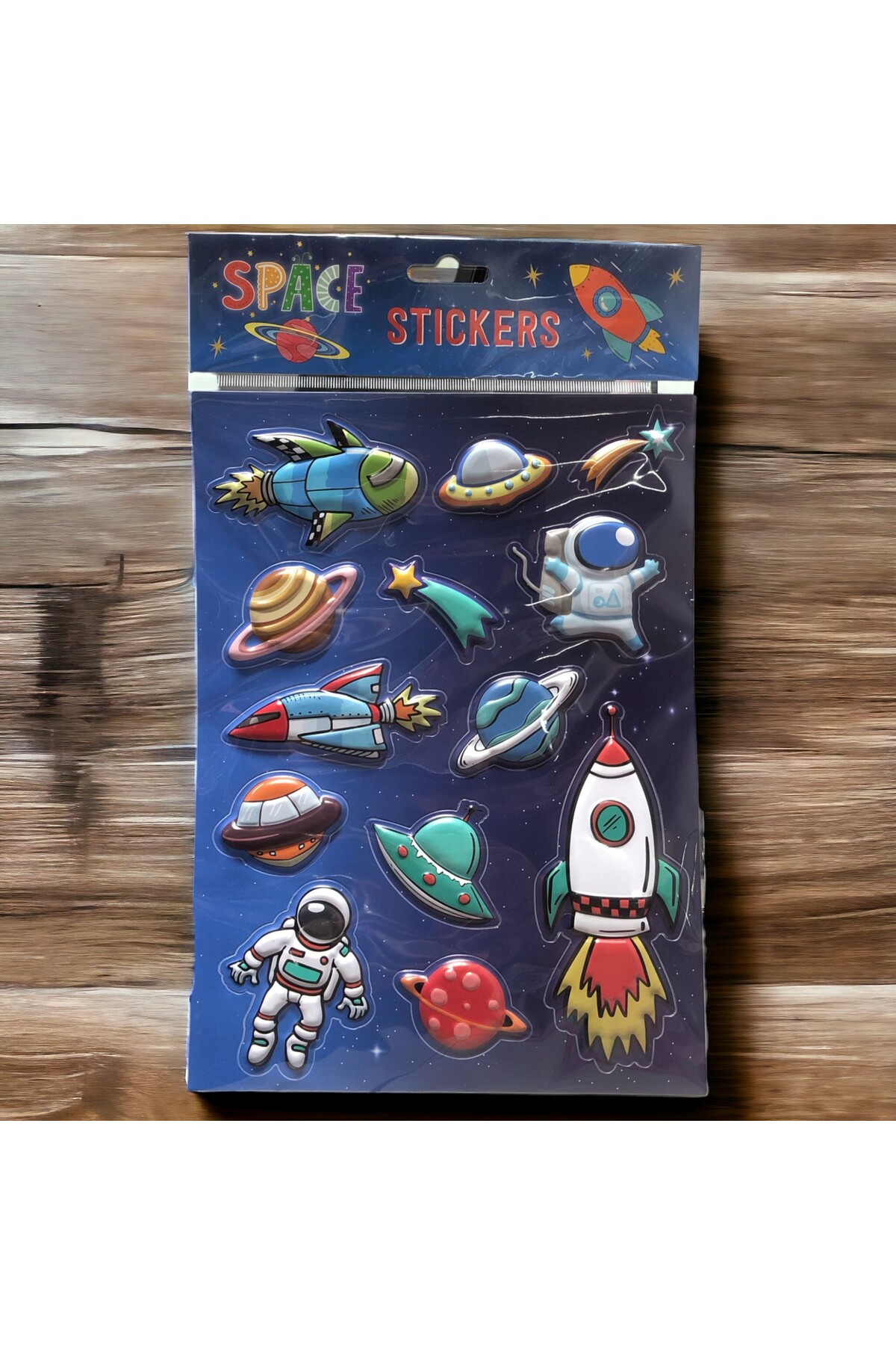 Space Themed Embossed Mixed Sticker
