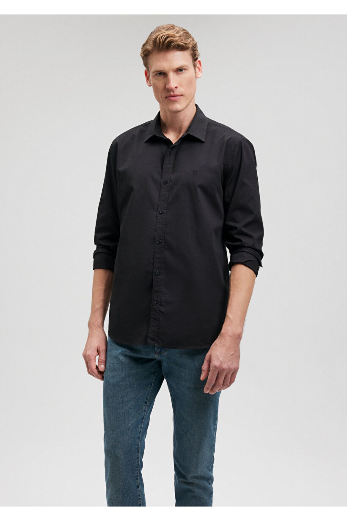 Mavi پیراهن سیاه مردانه M0211012-900