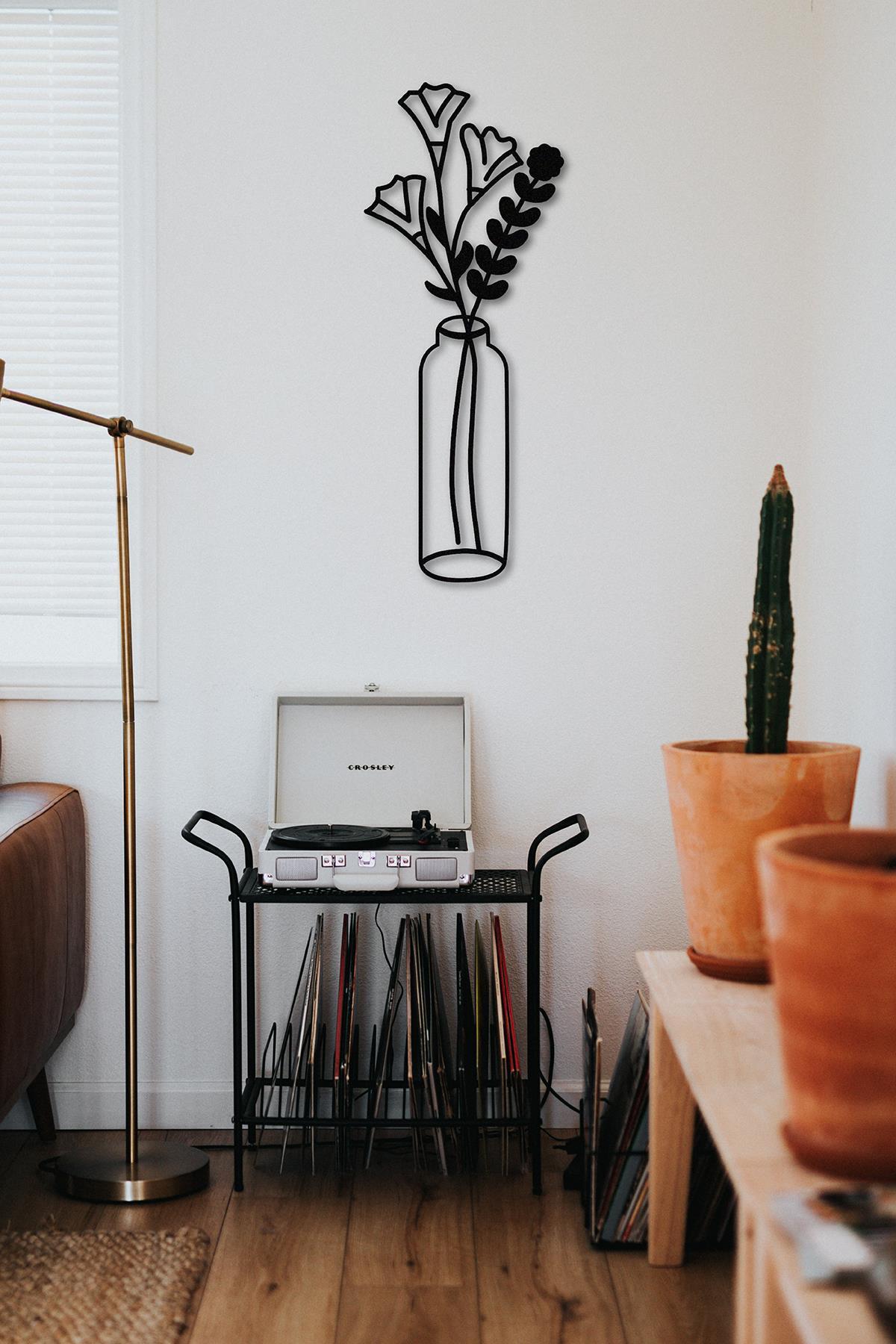 Doreart Flower Metal Wall Table, Home Office Wall Board