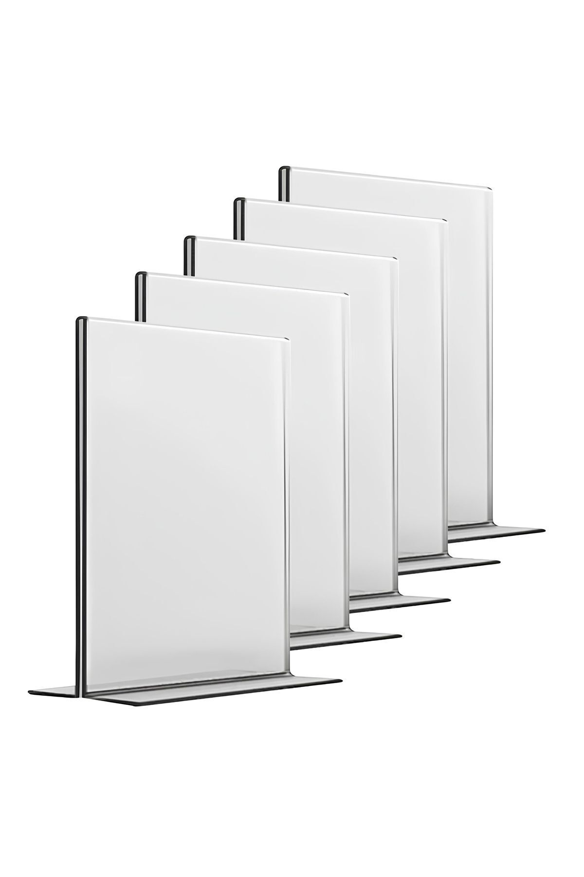 ÖzgürceSeç Masaüstü T Tipi Dikey Pleksi Föylük Broşürlük Fiyatlık A5 (15X21) 5 Adet