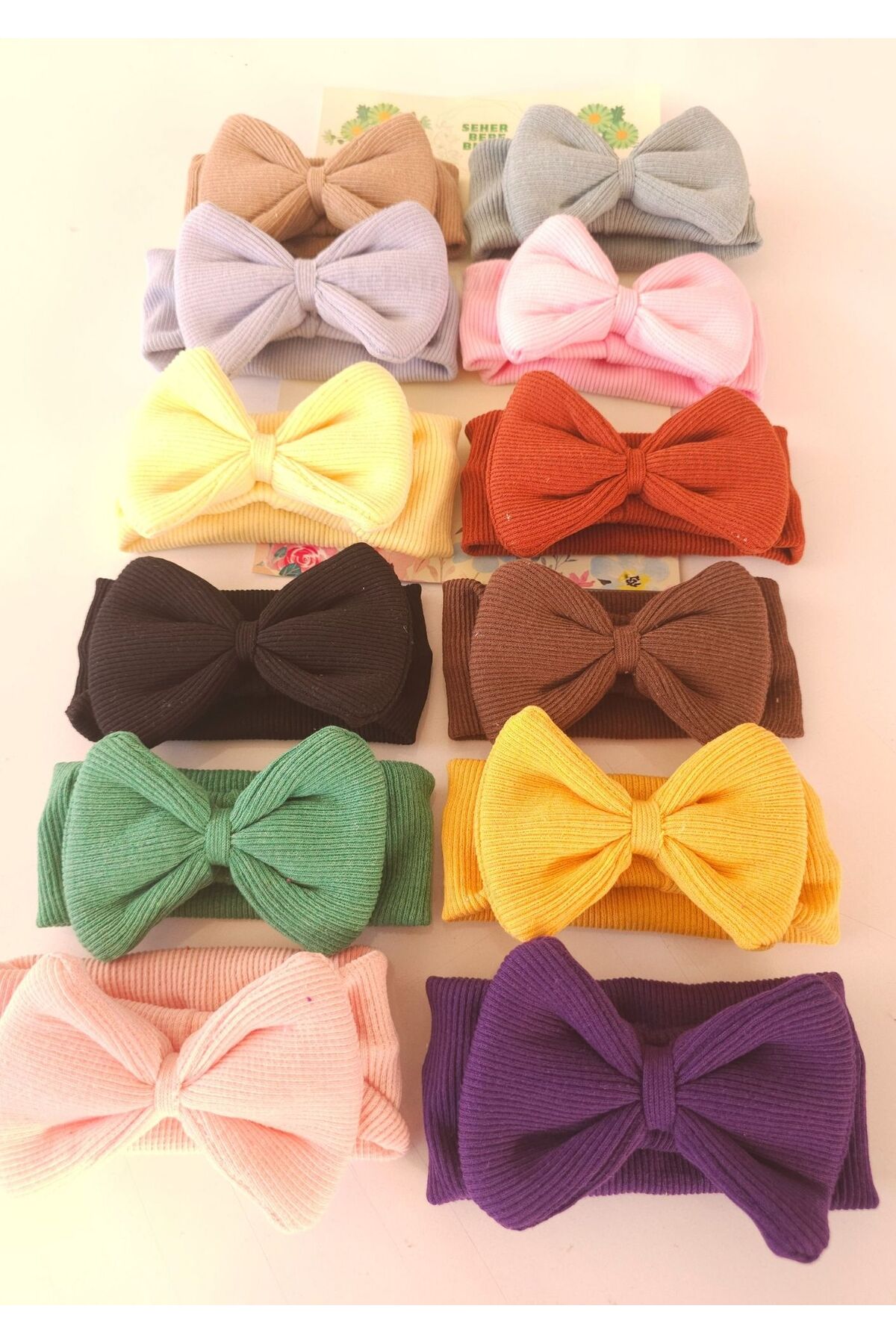 Kız Bebek & Çocuk Fiyonklu Bandana Set - Yumuşak- Esnek 2