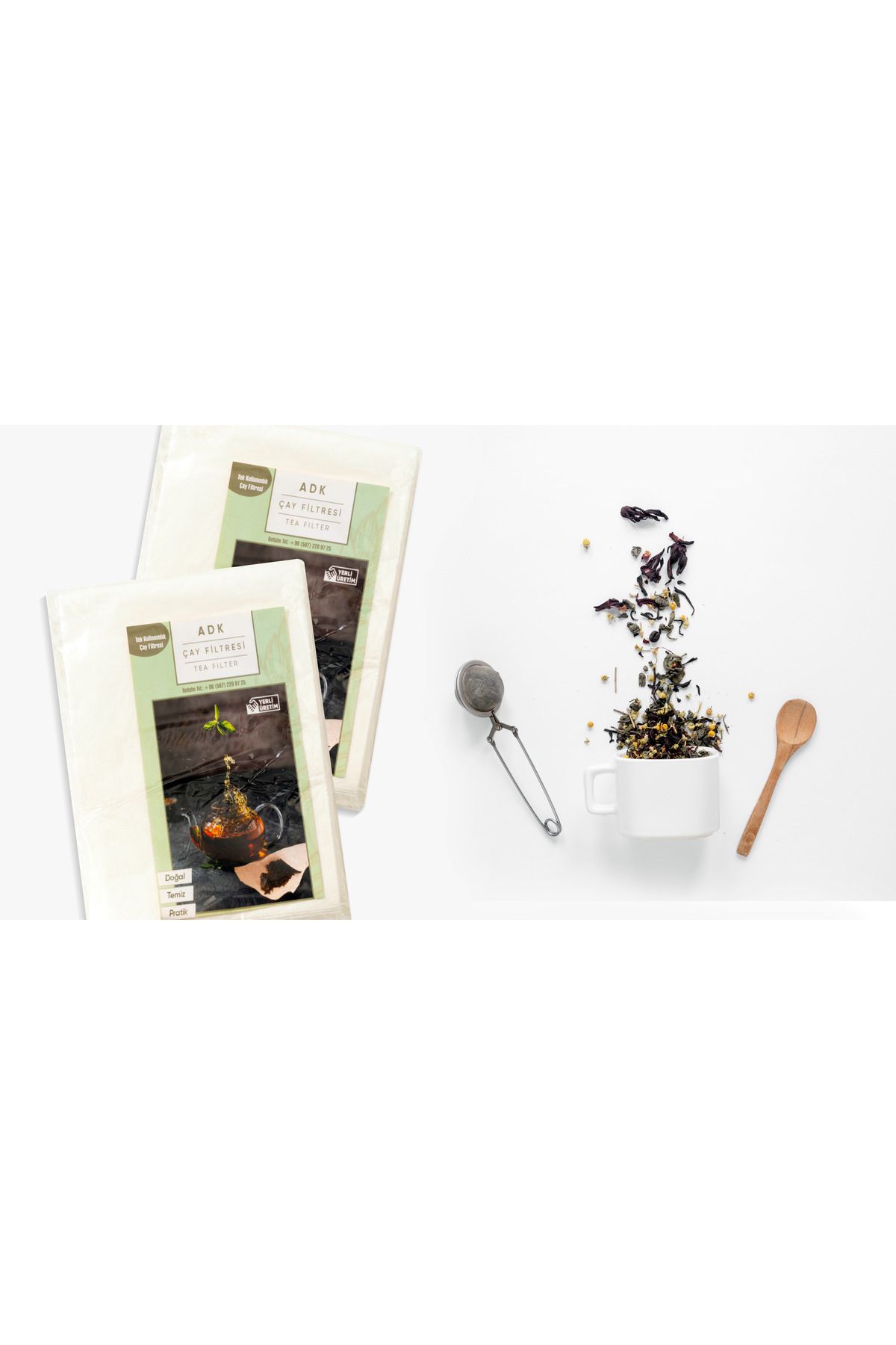 ADK-500 Pieces Cafe Type Natural Tea Filter That Does Not Require Strainer 6