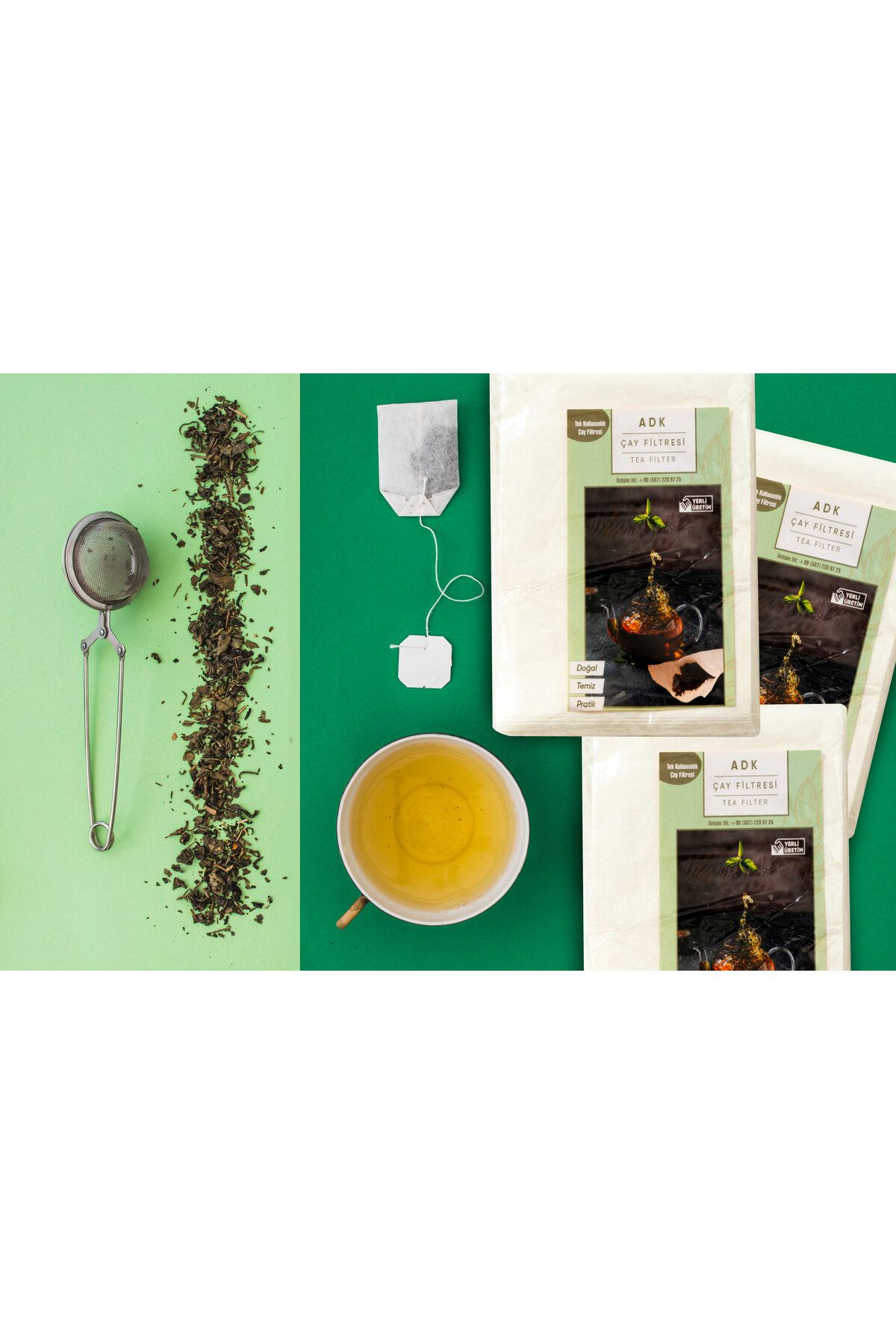 ADK-500 Pieces Cafe Type Natural Tea Filter That Does Not Require Strainer 5