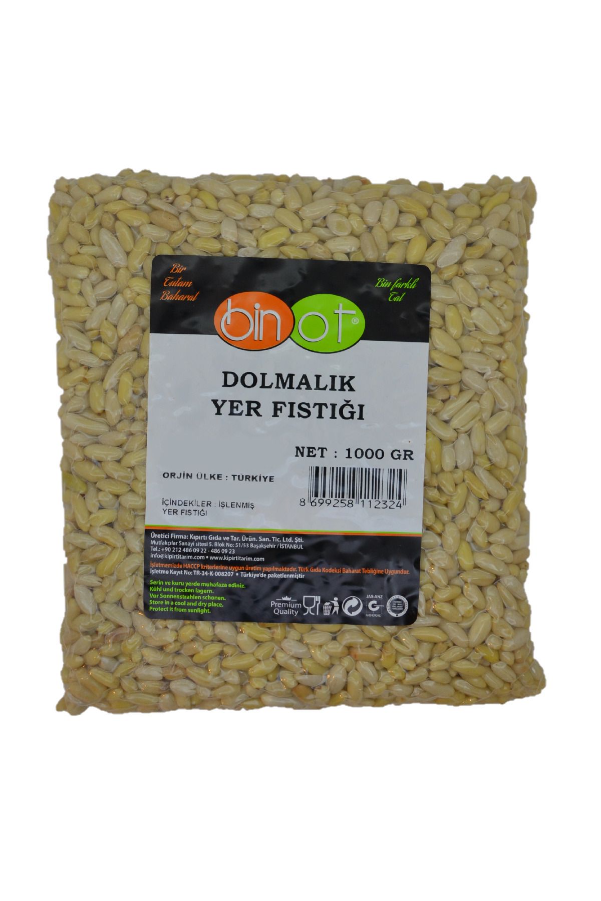 Binot Dolmalık Yer Fıstığı 1000 gr Vakumlu