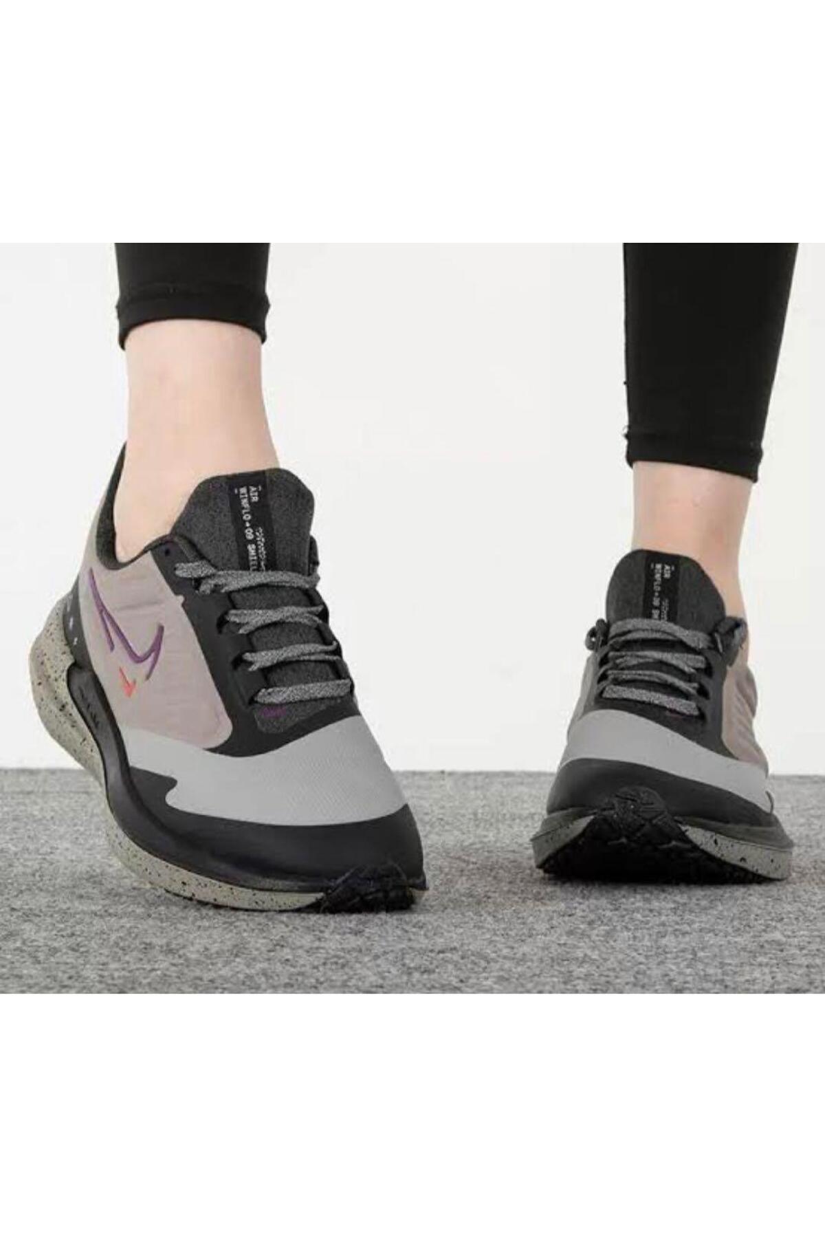 کفش Nike نایکی رانینگ خاکستری یونیسکس Air Winflo 9 Shield اورجینال - تصویر 6