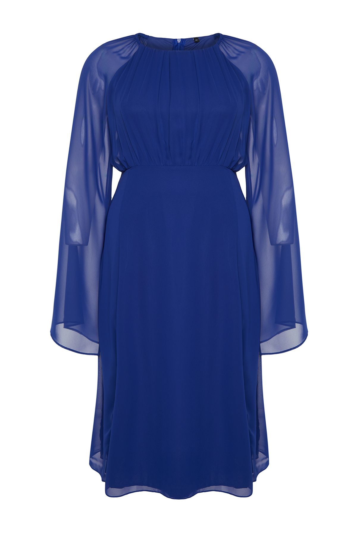 Trendyol Curve-Nagy méretű sifon ruha - Saks Cape ujjú, maxi hosszúságú, bélelt TBBSS24AH00179 7