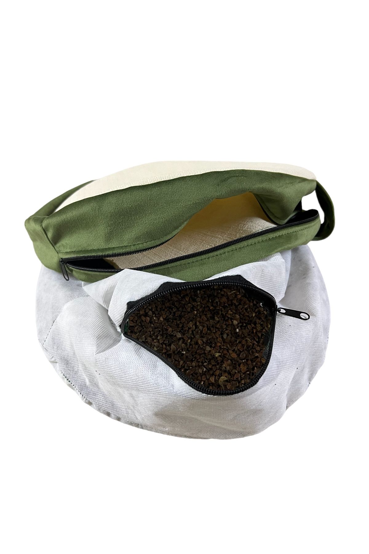 مت یوگا سبز کوسن مدیتیشن Zafu پر کردن گندم سیاه 100 ٪ پارچه خام طبیعی REMEGE
