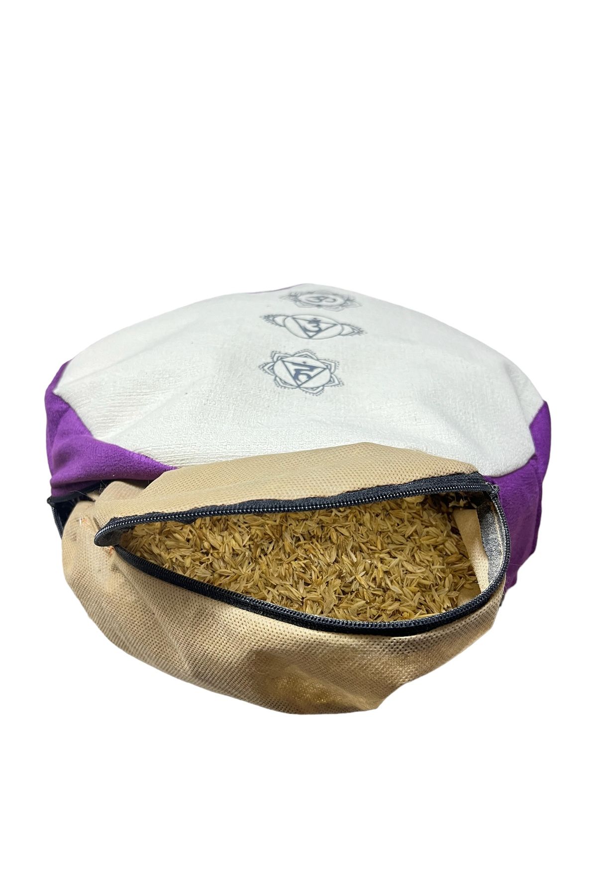 مت یوگا بنفش کوسن مدیتیشن Zafu با پوسته ارگانیک 100 ٪ پارچه خام طبیعی REMEGE