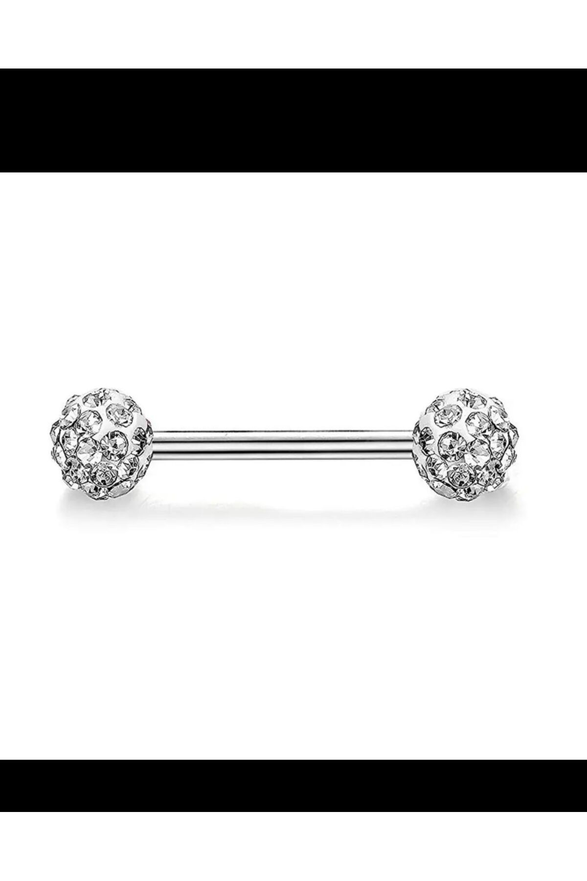 cerrahi çelik kristal taşlı dil piercingş