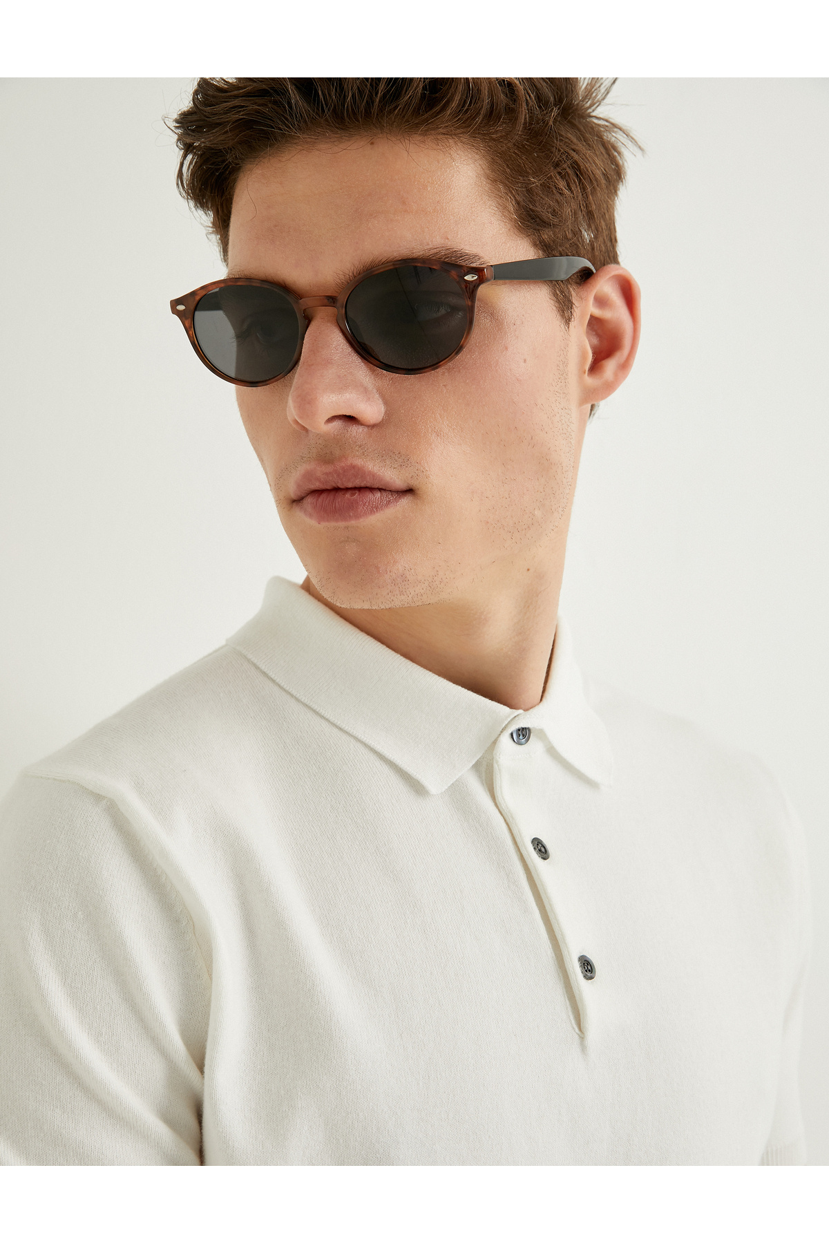 ژاکت بافتنی یقه پولو ژاکت آستین کوتاه