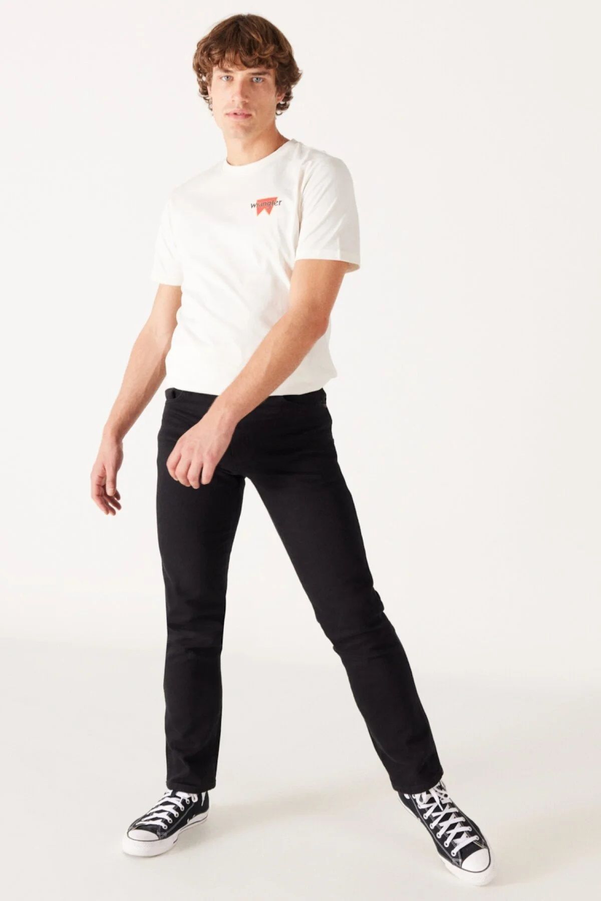 شلوار مشکی مردانه W12S SLIM جین سیاه Wrangler