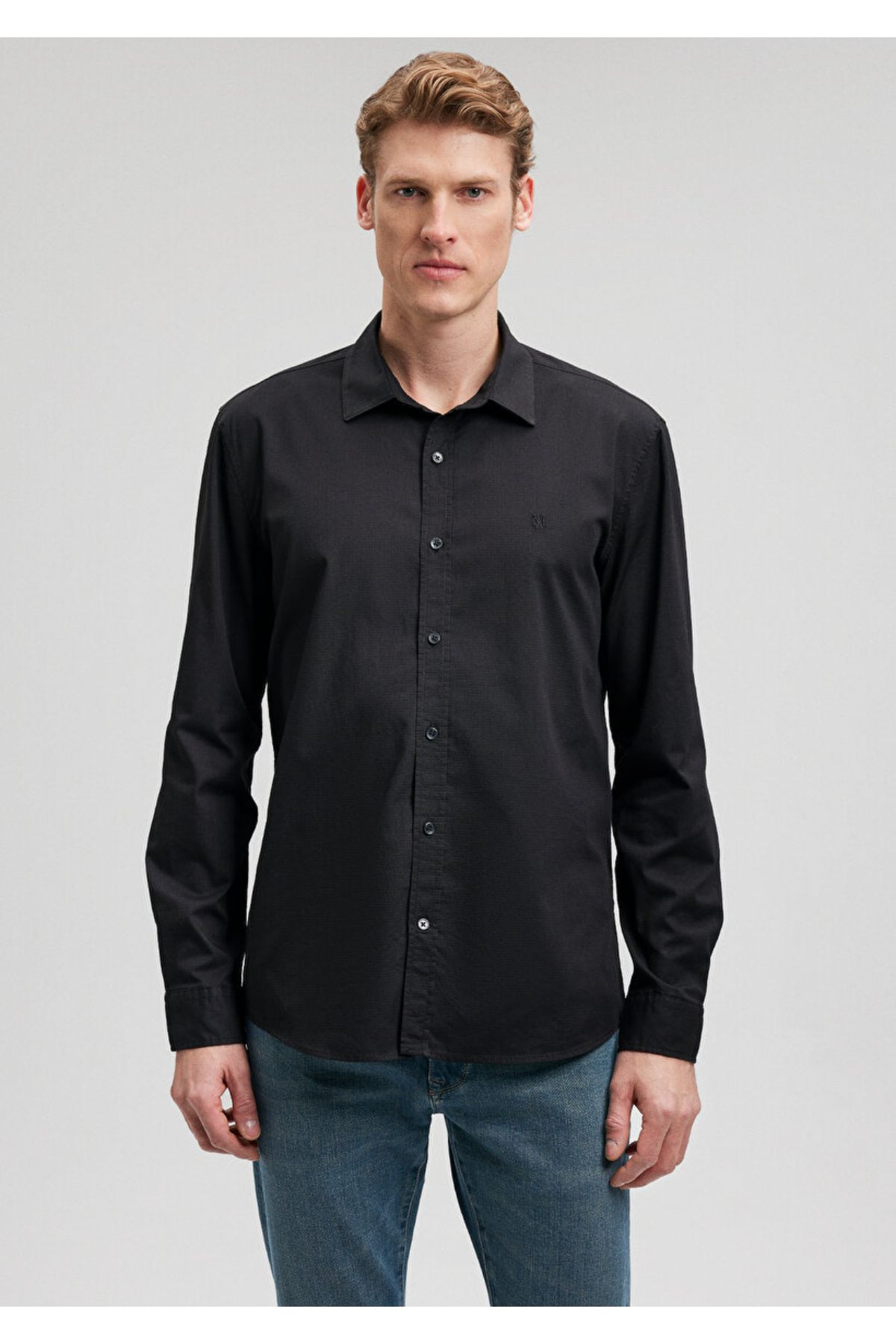 Mavi پیراهن سیاه مردانه M0211012-900
