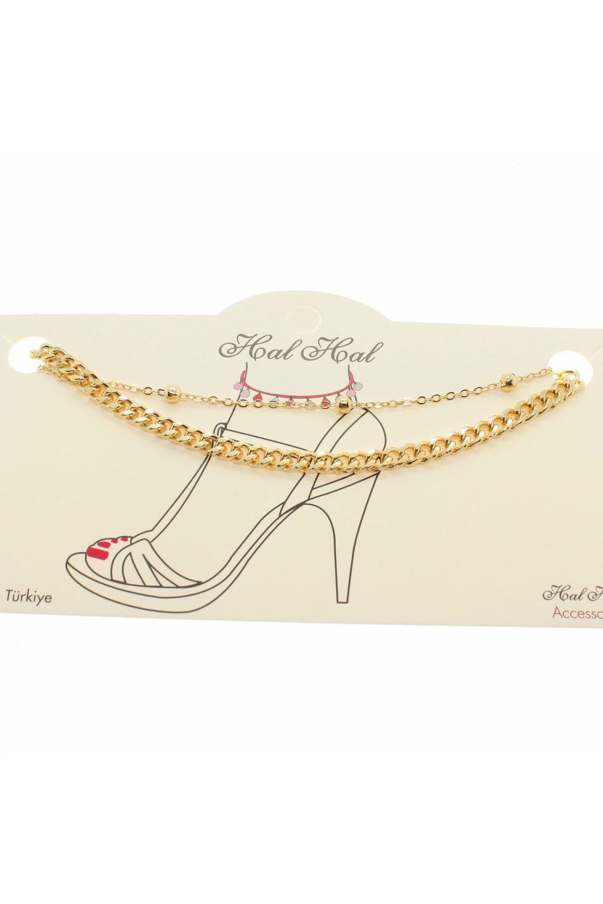 Everglow Jewelry Altın Renk Top Ve Cadena Zincir Halhal