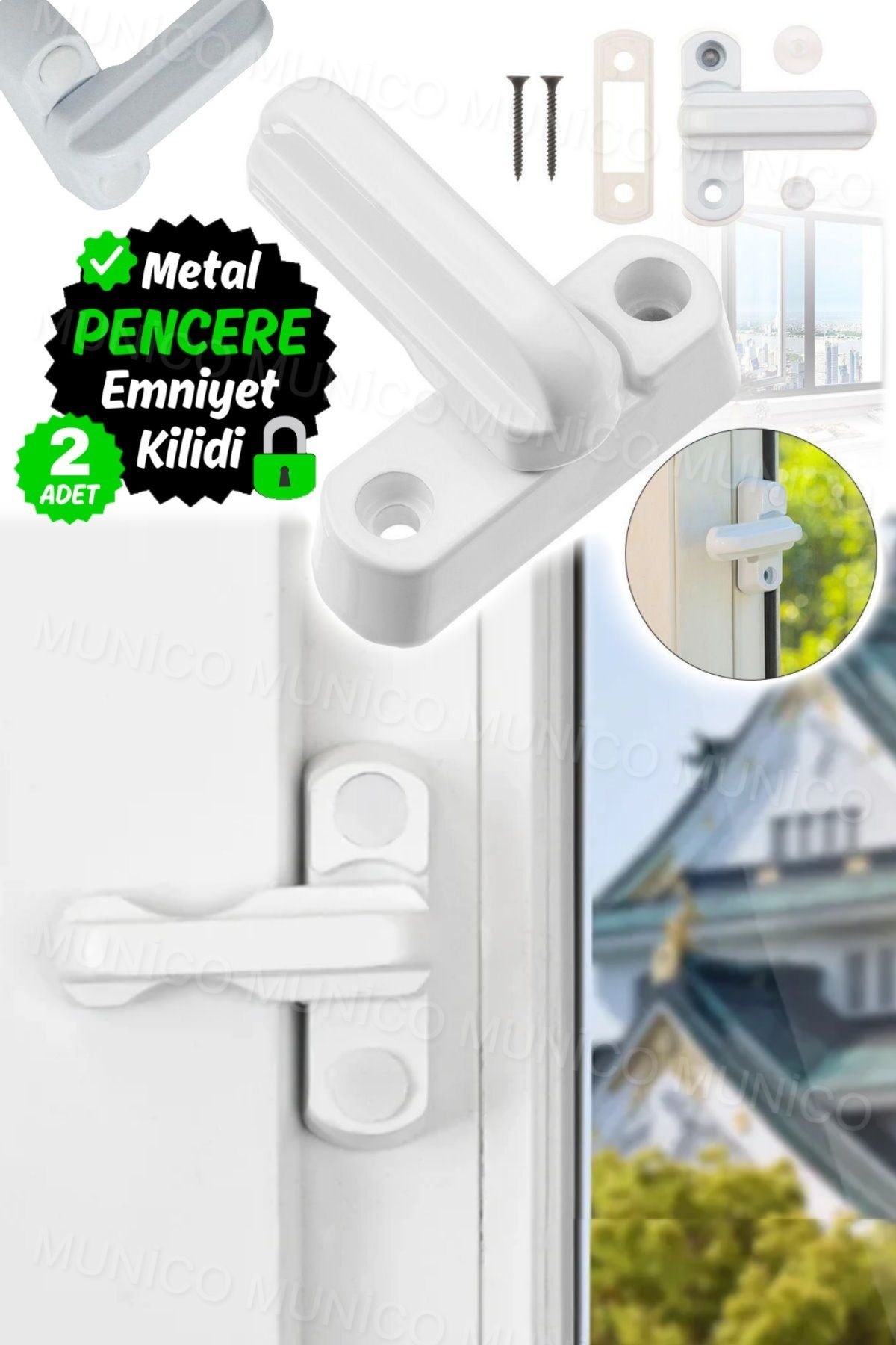 Munico-2 Pieces PVC Lock Screws - Thick Door and Window Design, Compatible with All Windows 8