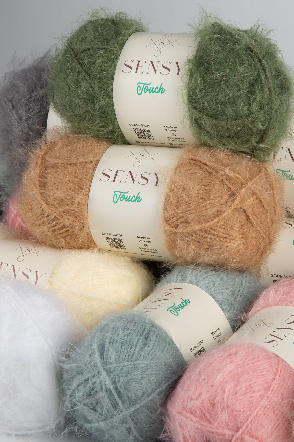 SENSY-Premium Touch Hand Knitting String Cardigan Sweater String Fur Looking String Scarf Beanie Plush Toy String Red 8