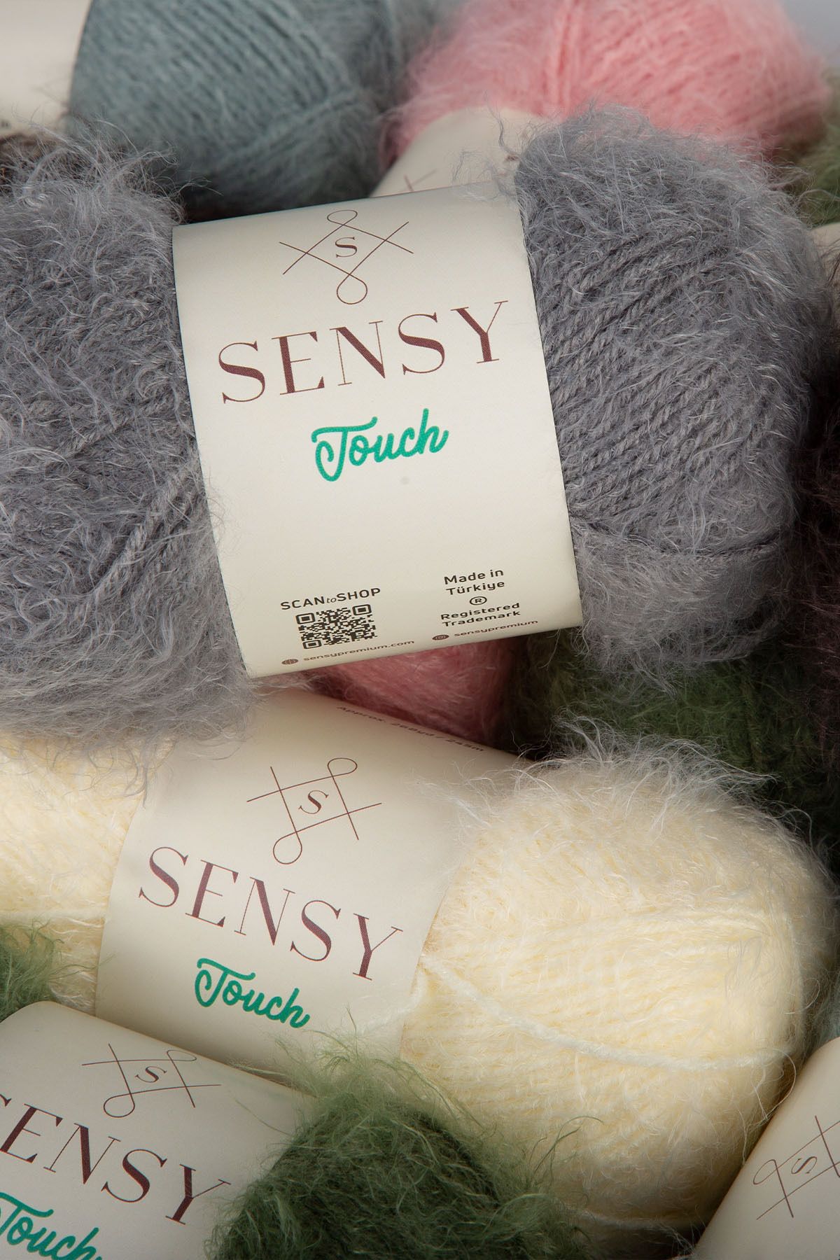 SENSY-Premium Touch Hand Knitting String Cardigan Sweater String Fur Looking String Scarf Beanie Plush Toy String Navy Blue 8