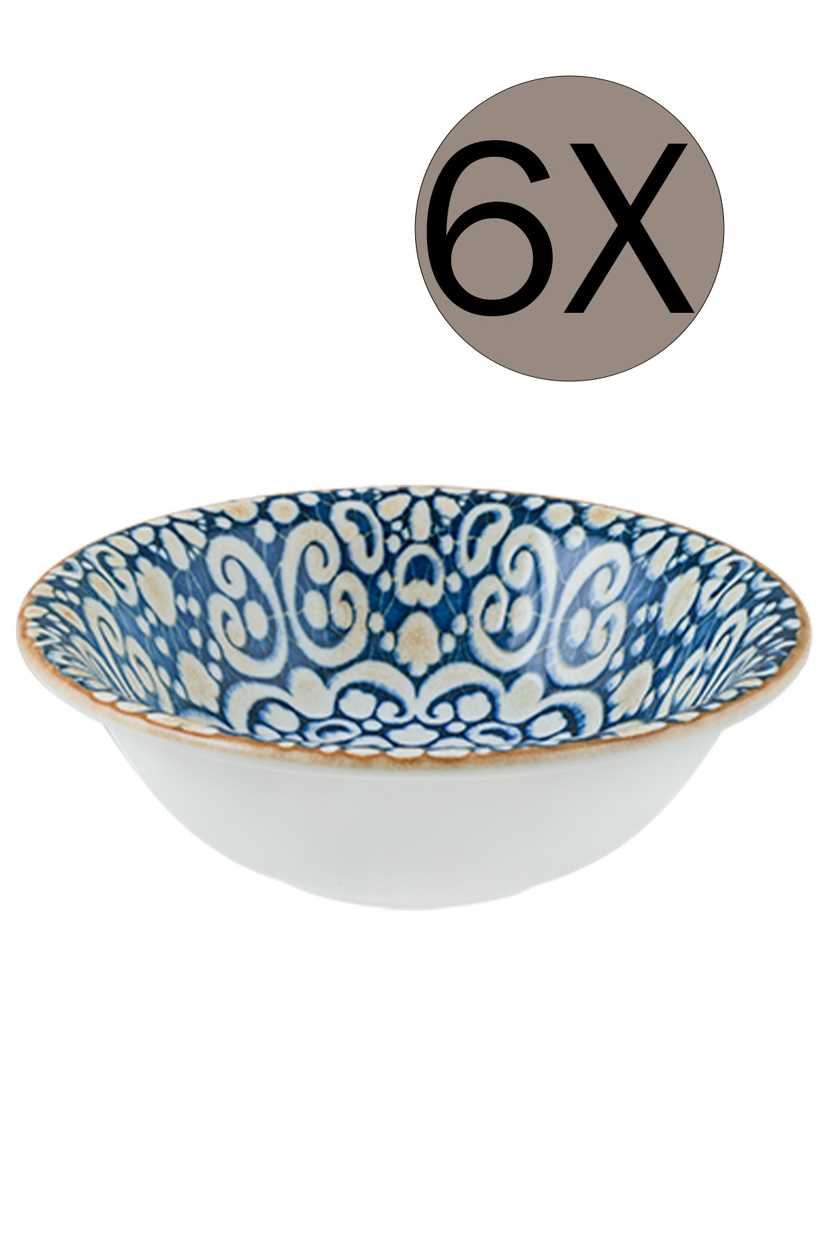 Juego De 6 Platos Hondos BONNA Alhambra - Porcelana, 20 Cm (500cc), Aptos Para Lavavajillas Y Microondas