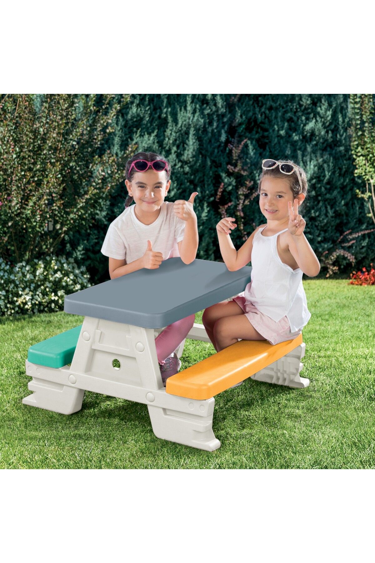YILDIRIM OYUNCAK Kaliteli 43 Cm Piknik Masası - 4 Çocuk Oturma Kapasiteli Piknik Masası