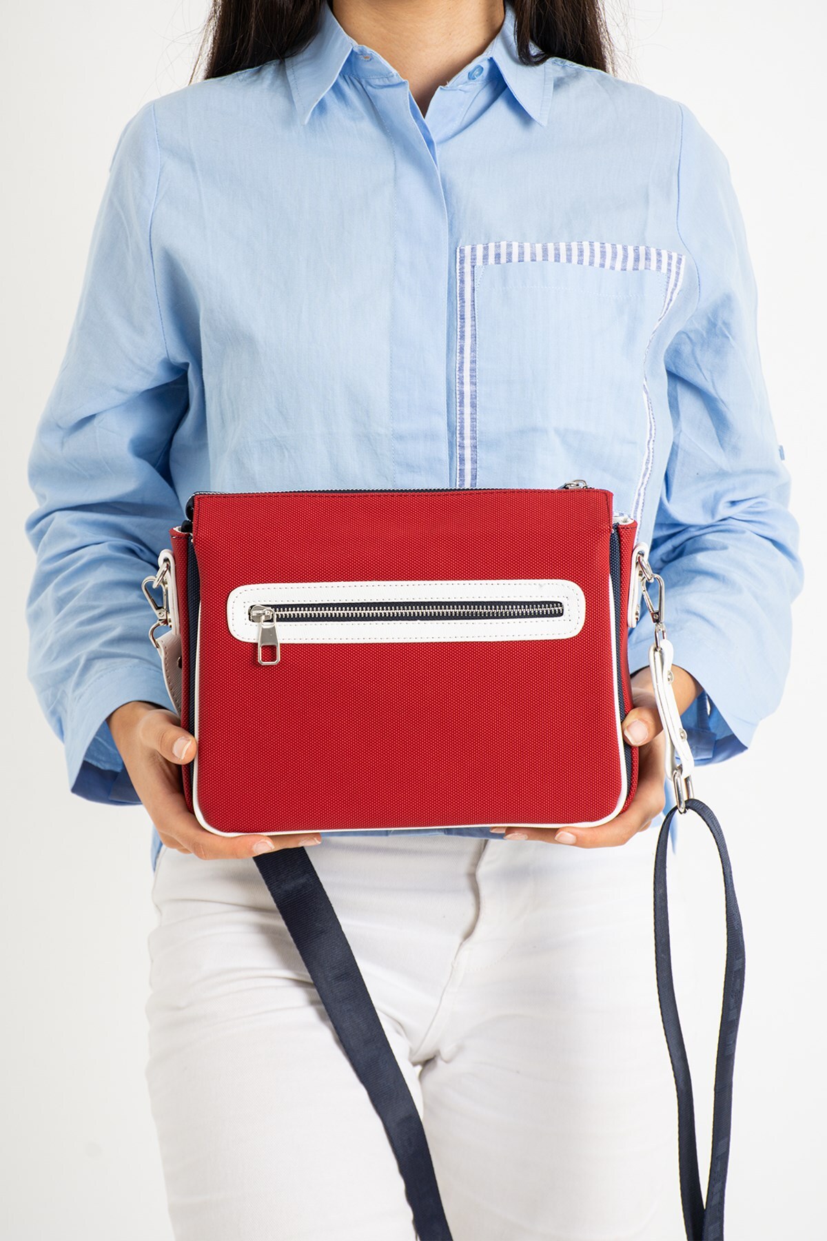 Just Polo Women's 3-Compartment Adjustable Long Strap Messenger and Shoulder Bag MDS4013