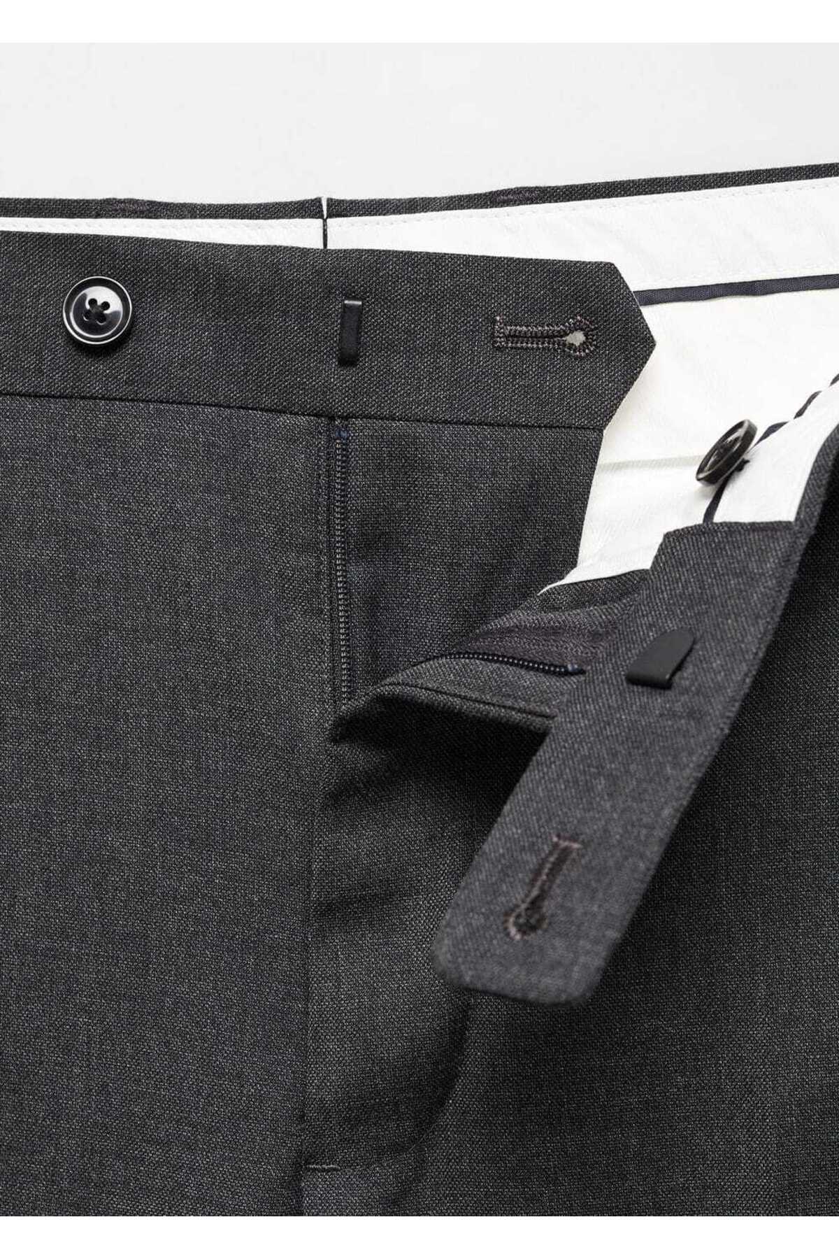 شلوار مردانه خاکستری منگوMANGO Man | 67000646 اورجینال - تصویر 7