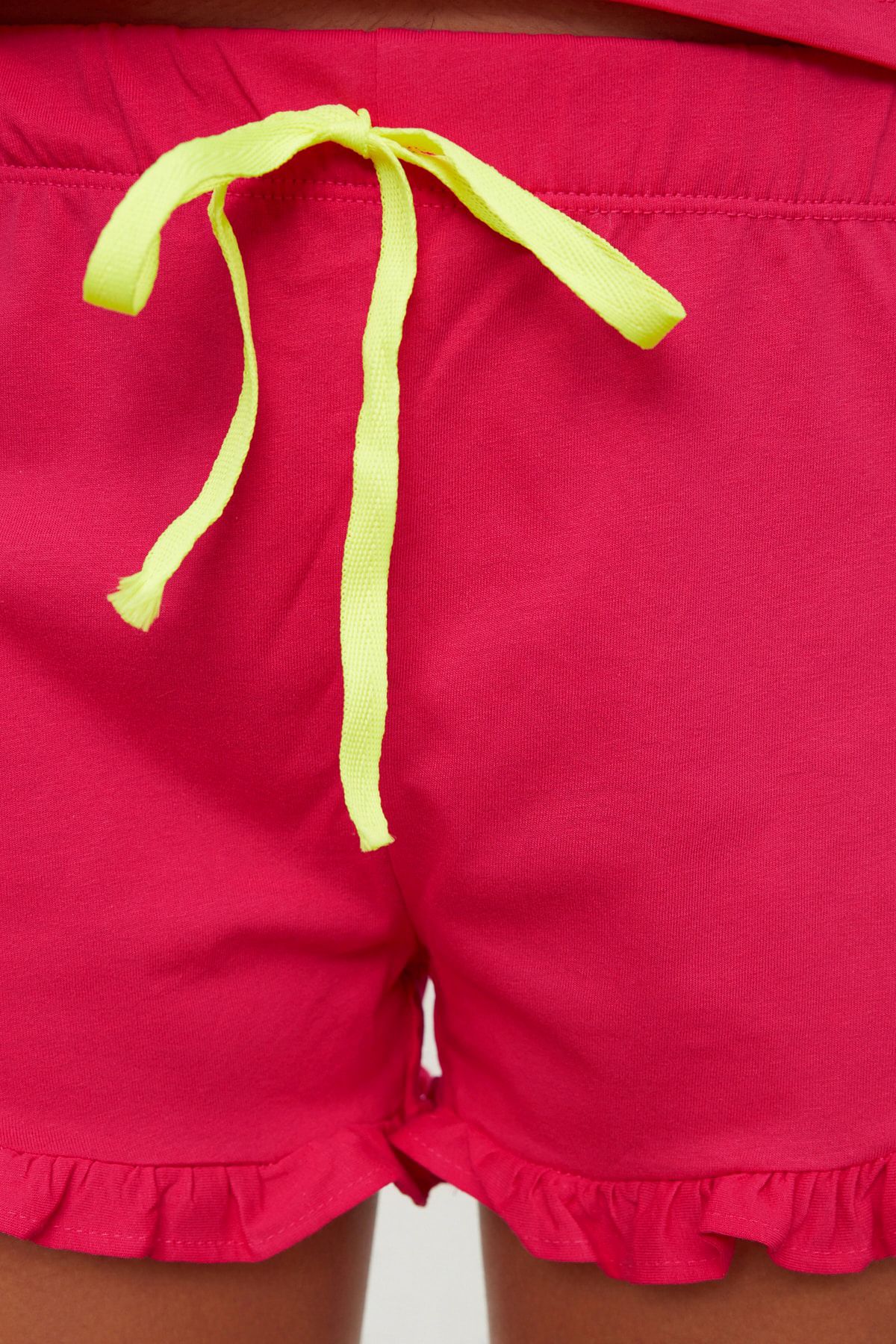 Trendyol Collection-Fuchsia Embroidered Embroidered 100% Cotton Knitted Pajama Set with Shorts - Thmss20Pt0165 15