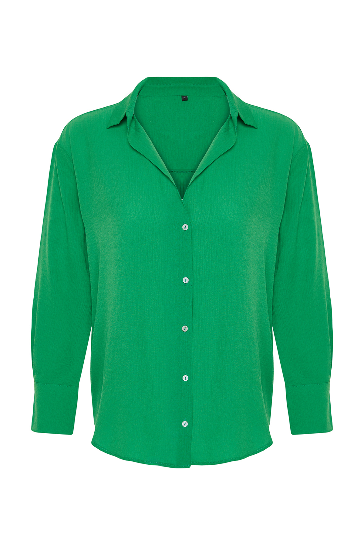 Trendyolmilla  Yeşil Basic Oversize Geniş Kalıp Dokuma Gömlek TWOAW24GO00207 - Görsel 7