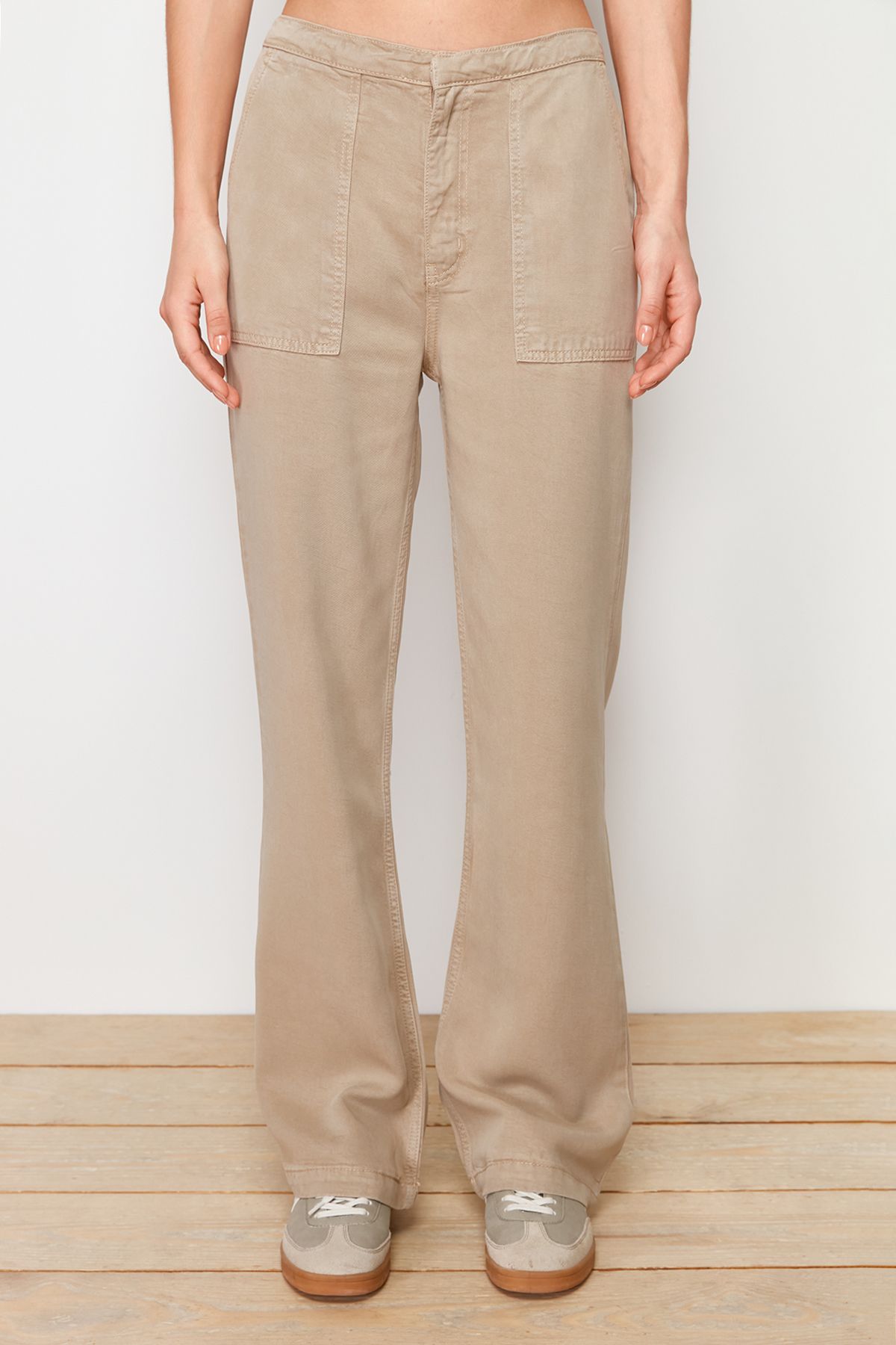 Trendyol Collection-Mink More Sustainable – Jeans mit hoher Taille und weitem Bein, 100 % Tencel ™   TWOSS24JE00204 4