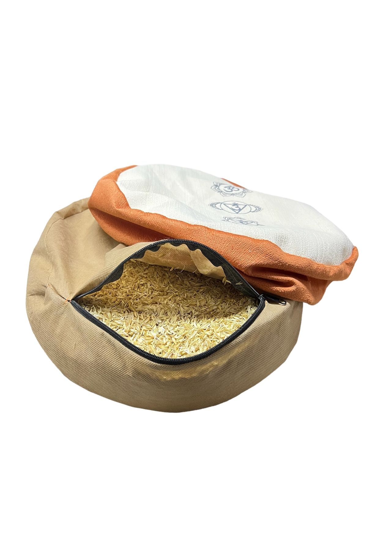 مت یوگا نارنجی کوسن مدیتیشن Zafu با پوسته ارگانیک 100 ٪ پارچه خام طبیعی REMEGE