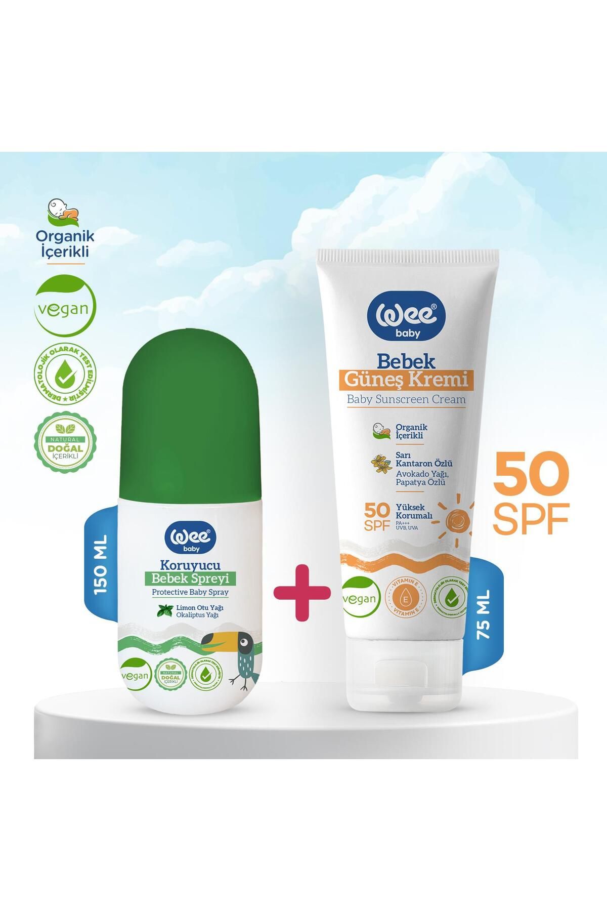 Wee Baby Bebek Koruyucu Sprey 150 ml + Güneş Kremi 75 ml