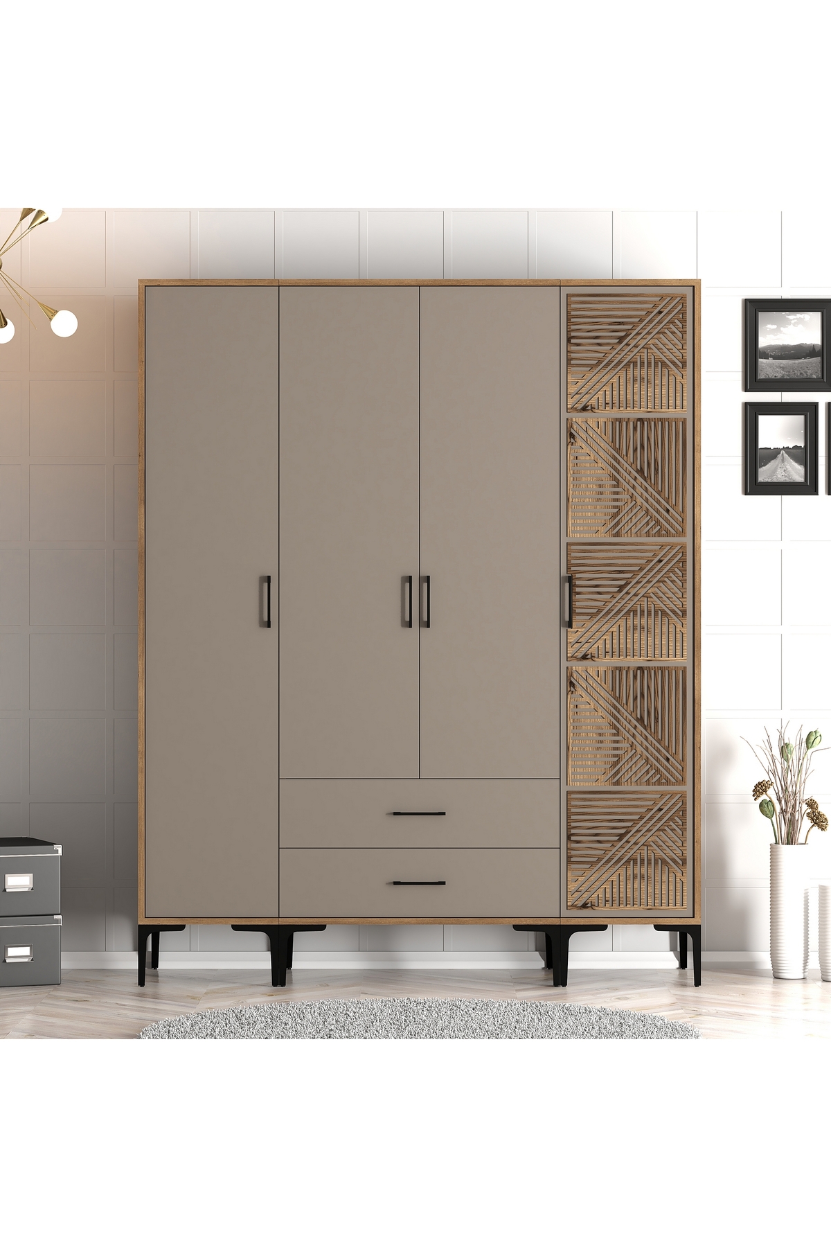 Beach 4-Door Wardrobe STP - Atlas