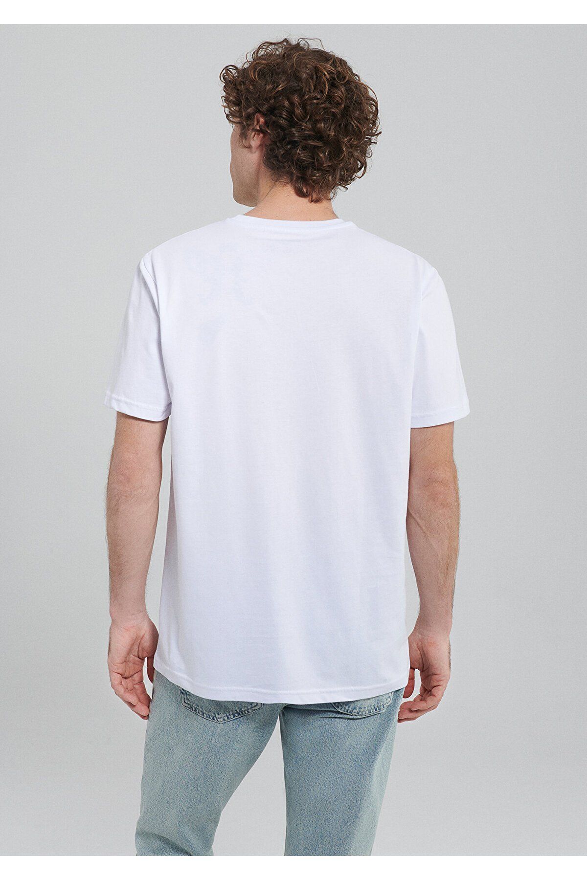 Mavi آرم مردان آبی تی شرت سفید چاپ شده 0611714-620