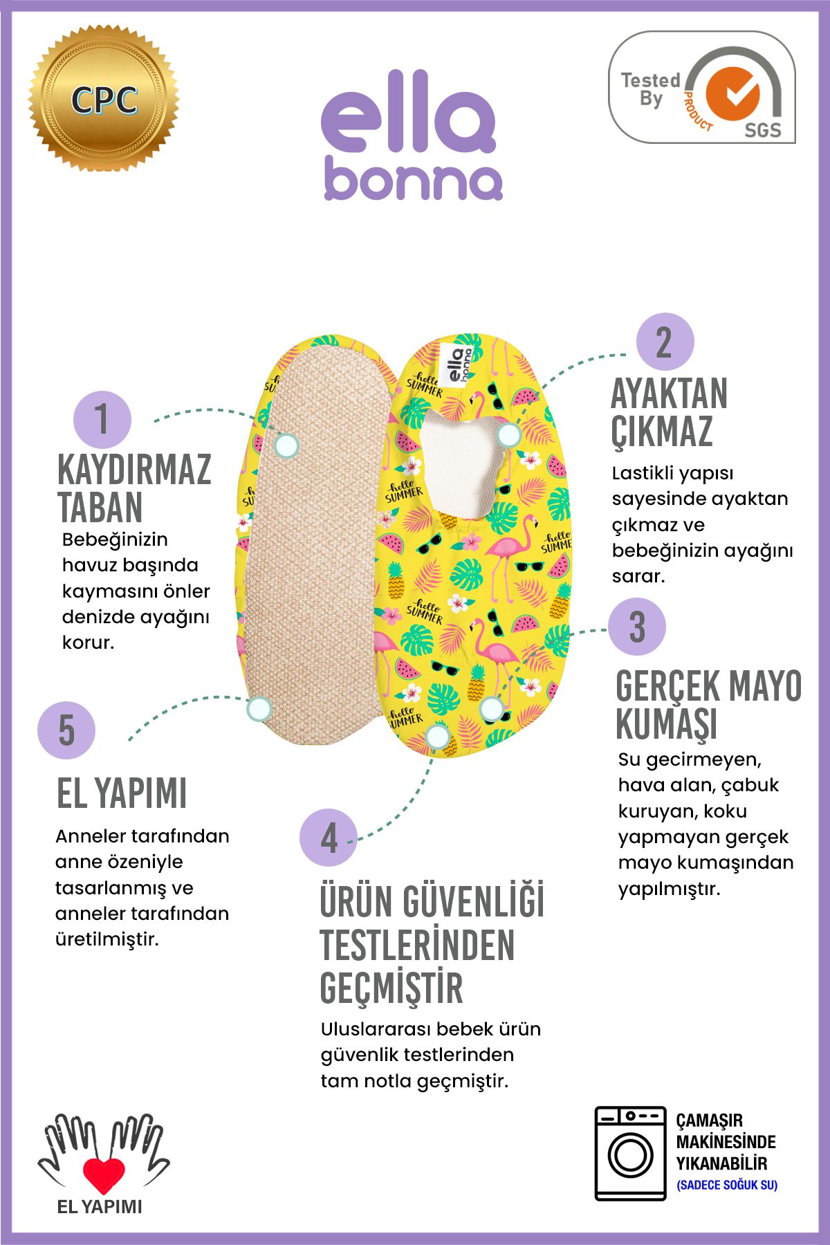 Ella Bonna-Unisex boty na moře a do bazénu s protiskluzovou podrážkou pro kojence a děti – léto 3