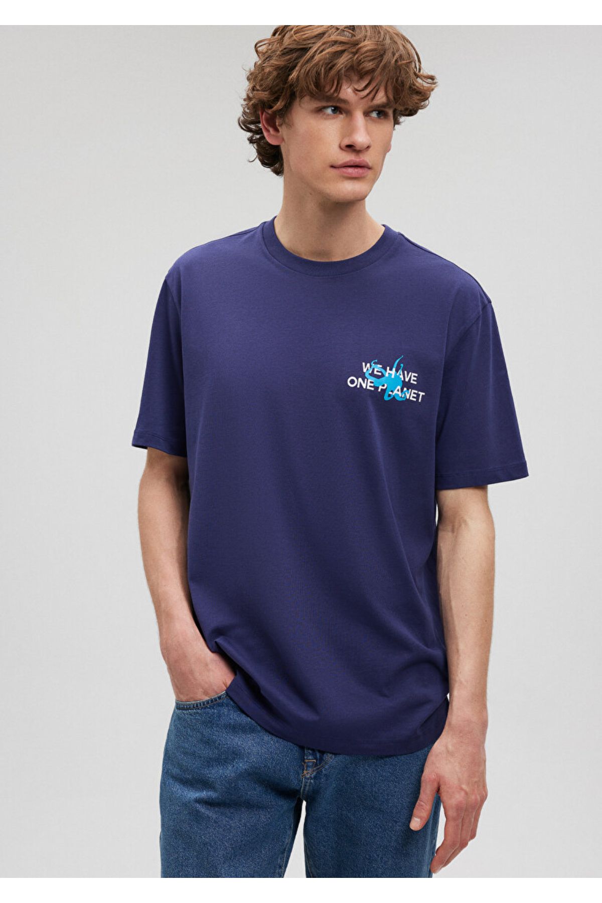 Mavi ما T Shirt One Planet Men's Blue داریم M0612083-70722
